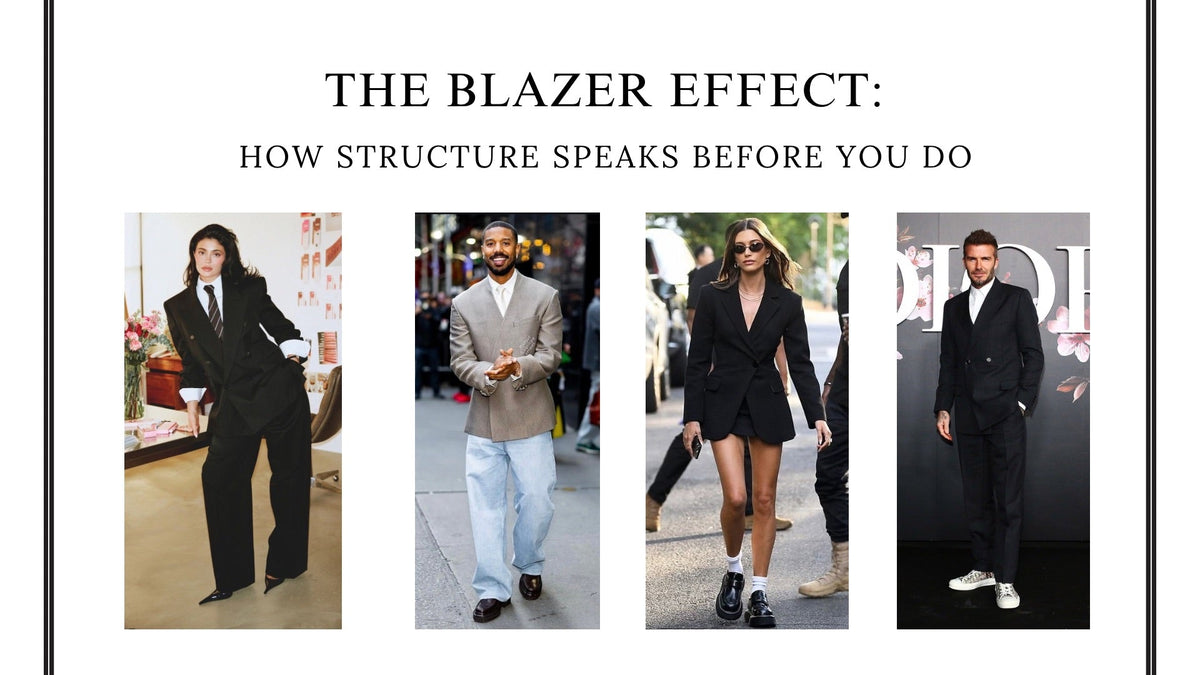 Structured tailored blazer with defined shoulder line by Orthodox Design