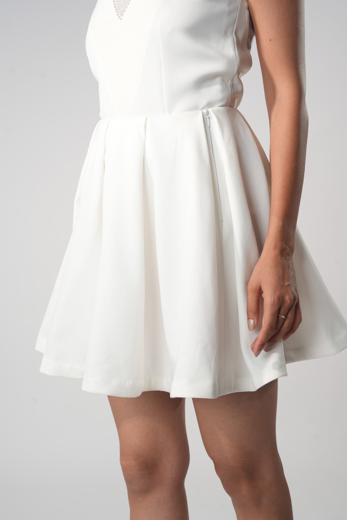 Pleated Skater Skirt – Oculus - White
