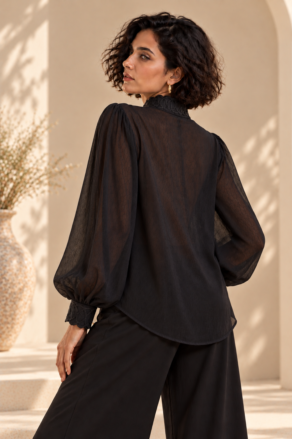 Sheer Translucent Shirt – Trinitaria - Black