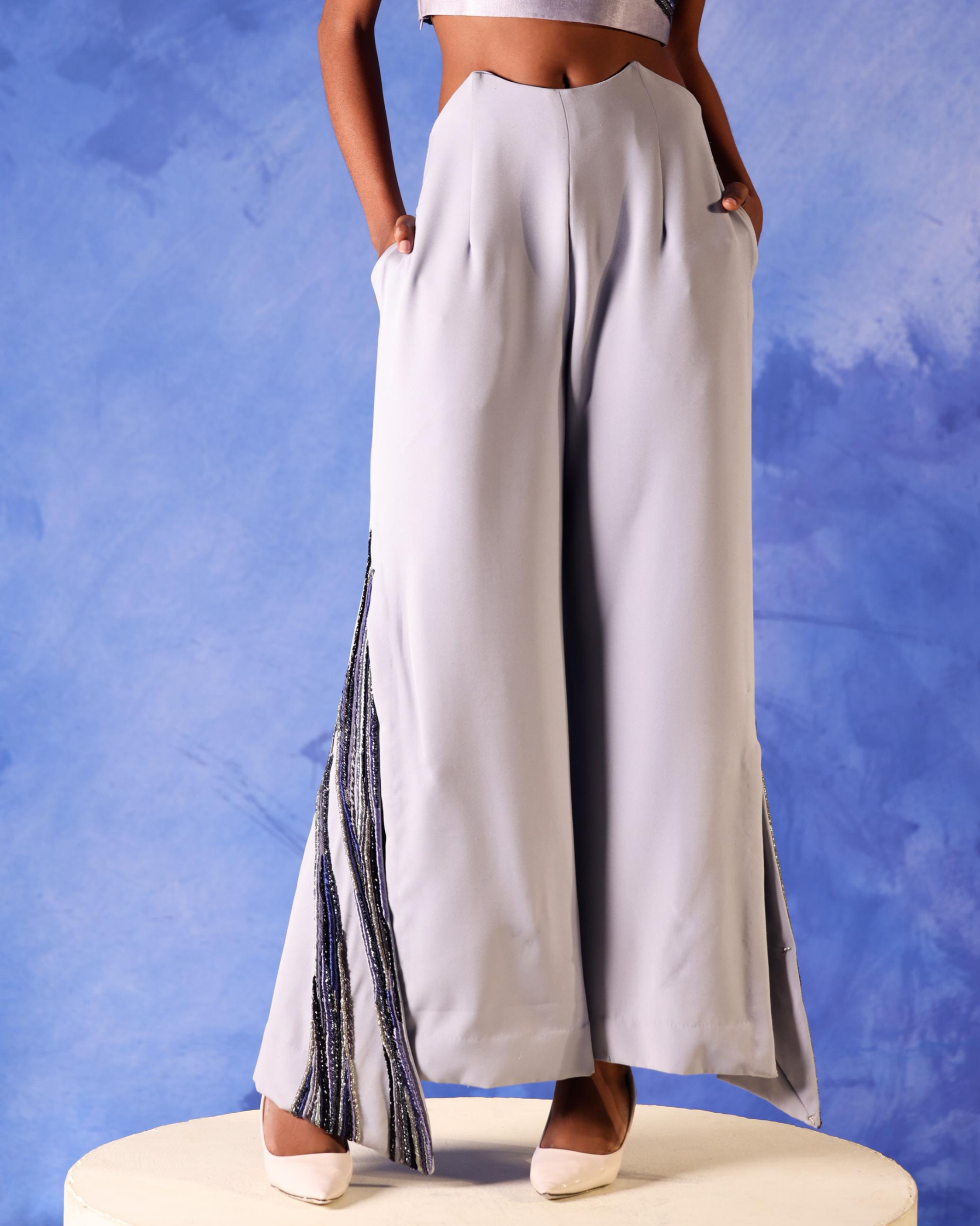 Heba Overlap Slit Trousers