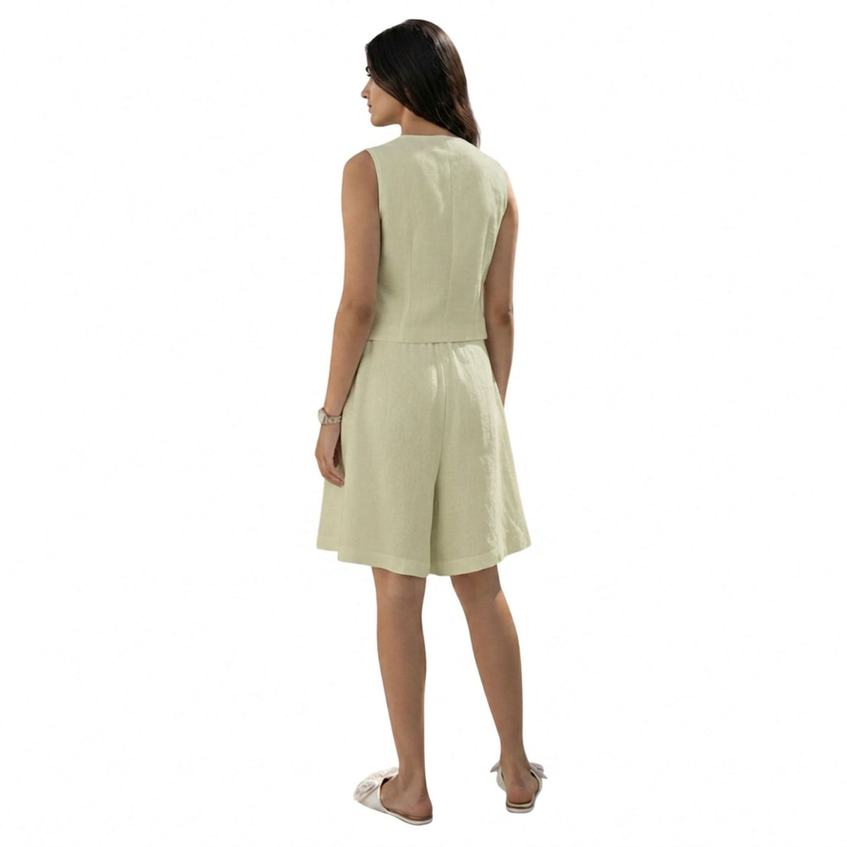 Tailored Hemp Vest – Power Muse - Sage Green