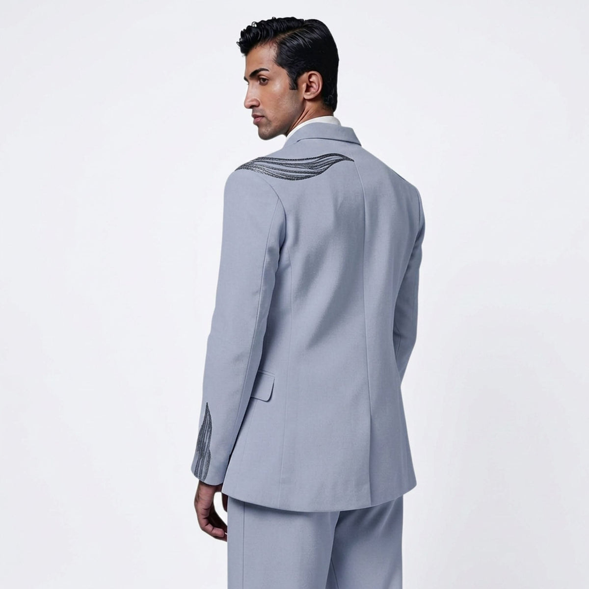 Men's Beaded Tuxedo Blazer – Eclipse - Cool Grey