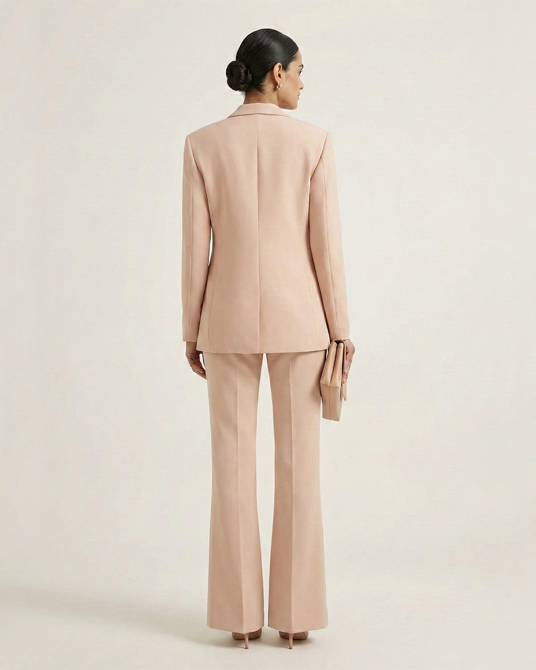 One Side Embroidered Blazer – Maison - Peach