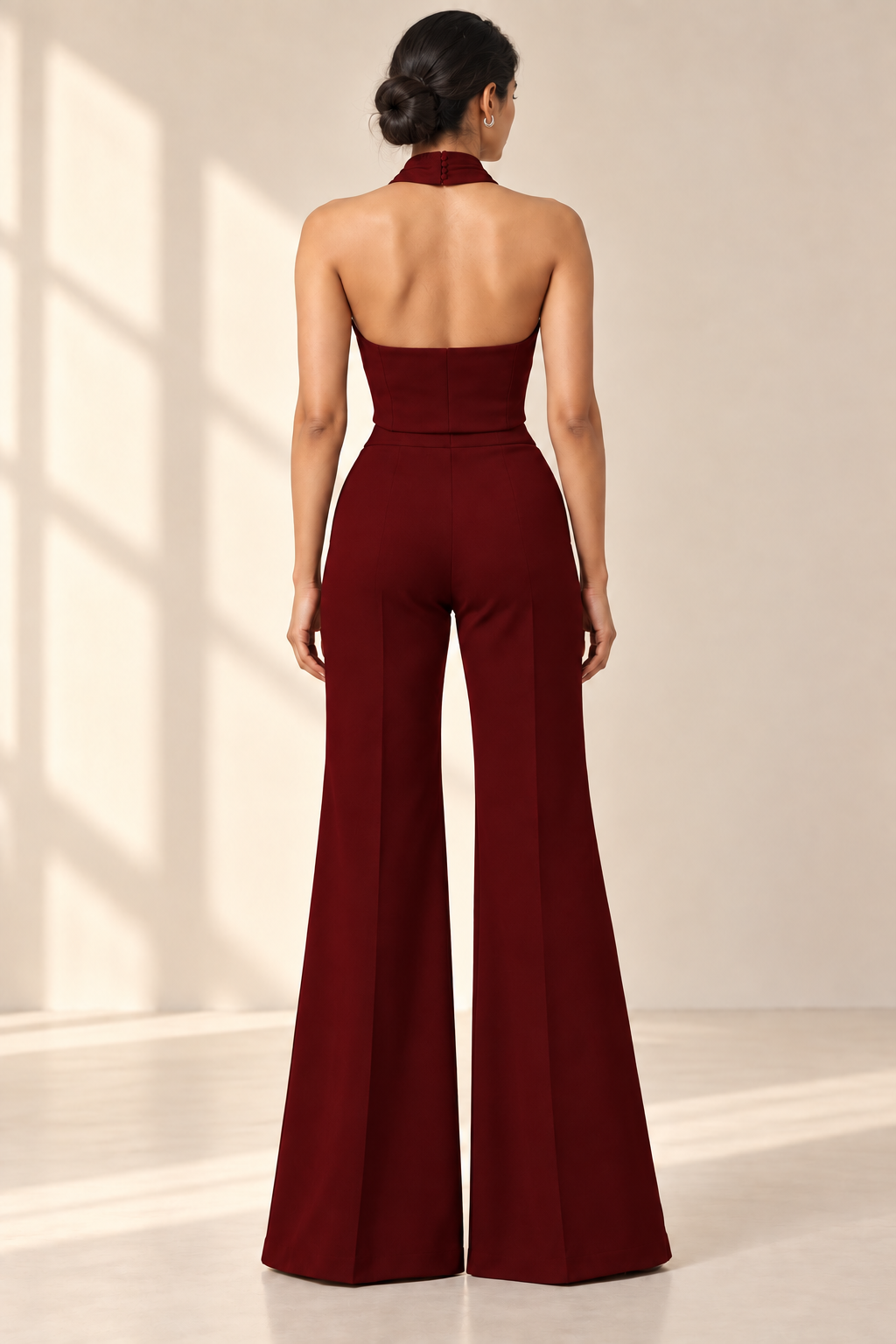 Draped Halter Neck Vest – Regal - Wine