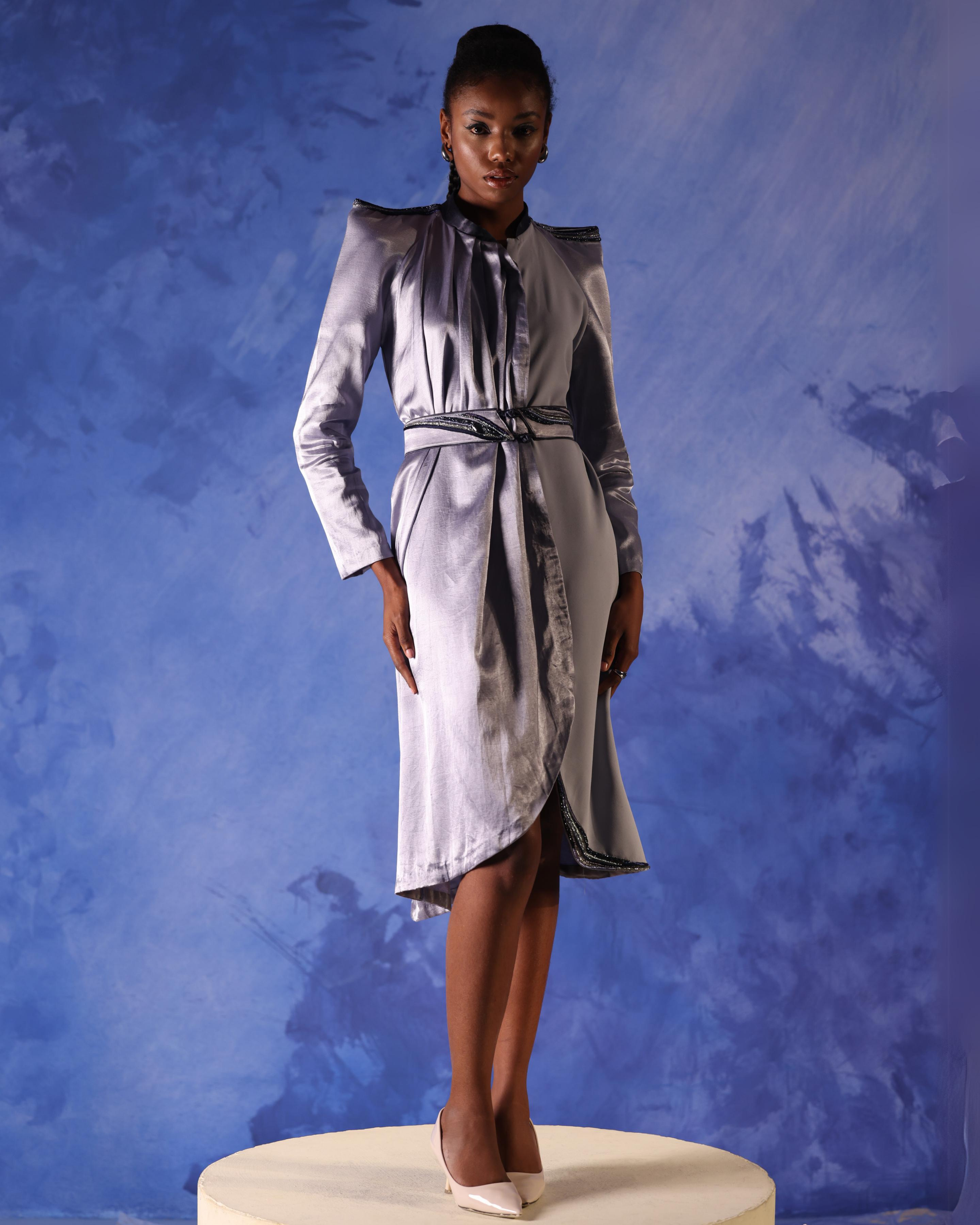 Nafisa Padded Shoulder Dress