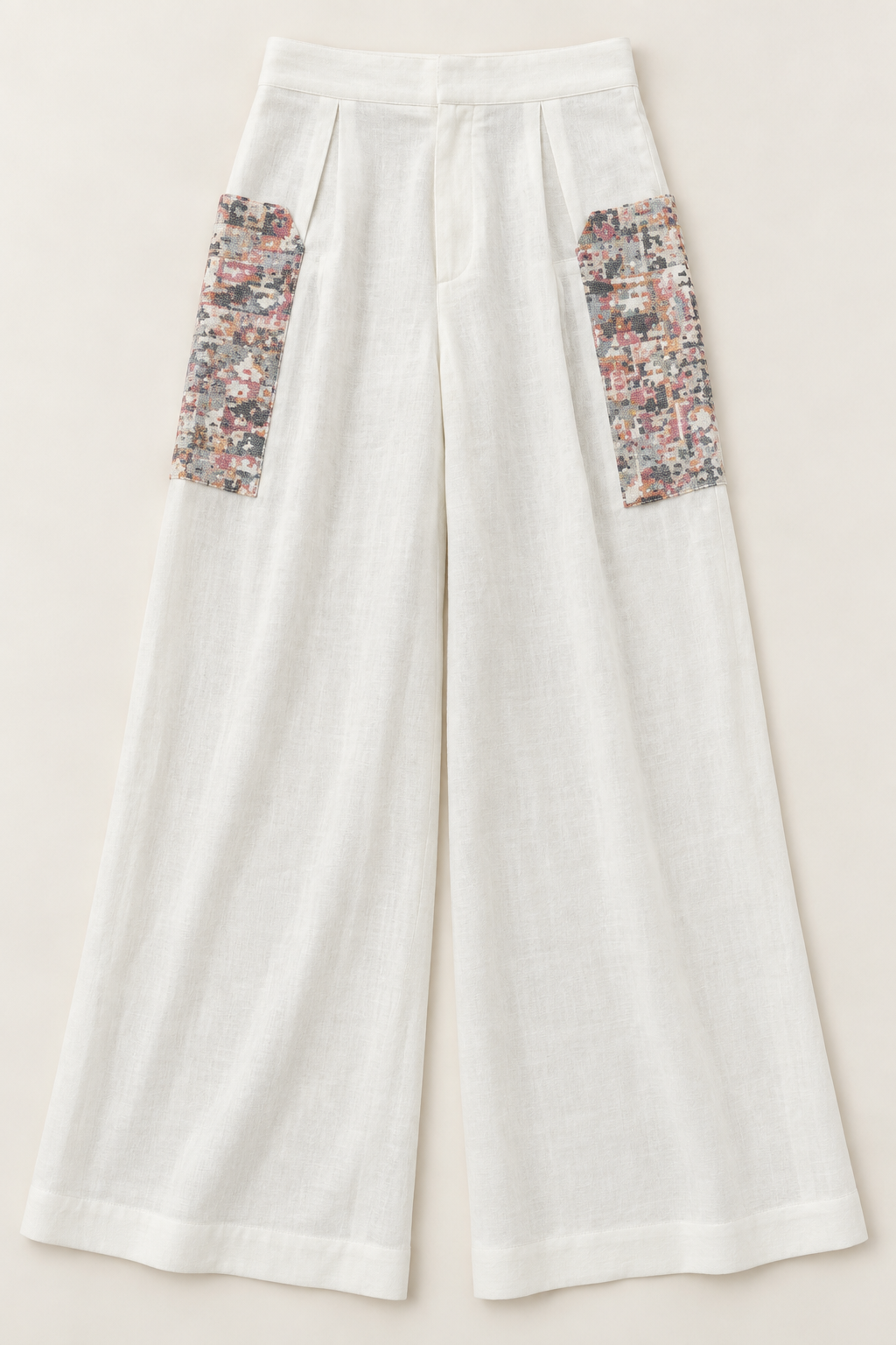Patch Pocket Trousers – Quilt - Ivory