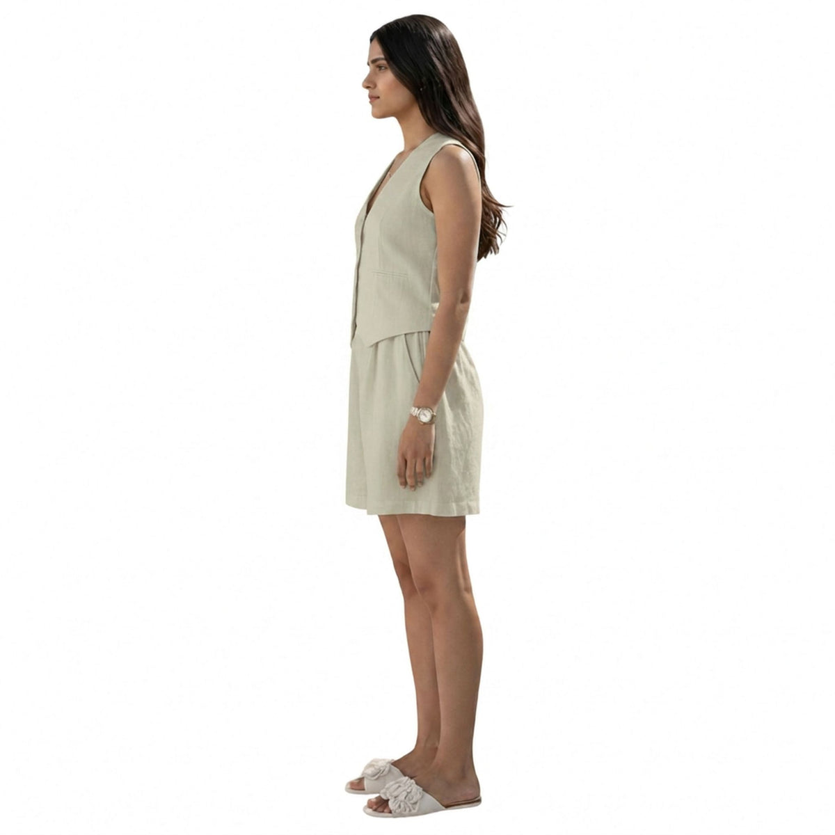 Tailored Hemp Vest – Power Muse - Sage Green