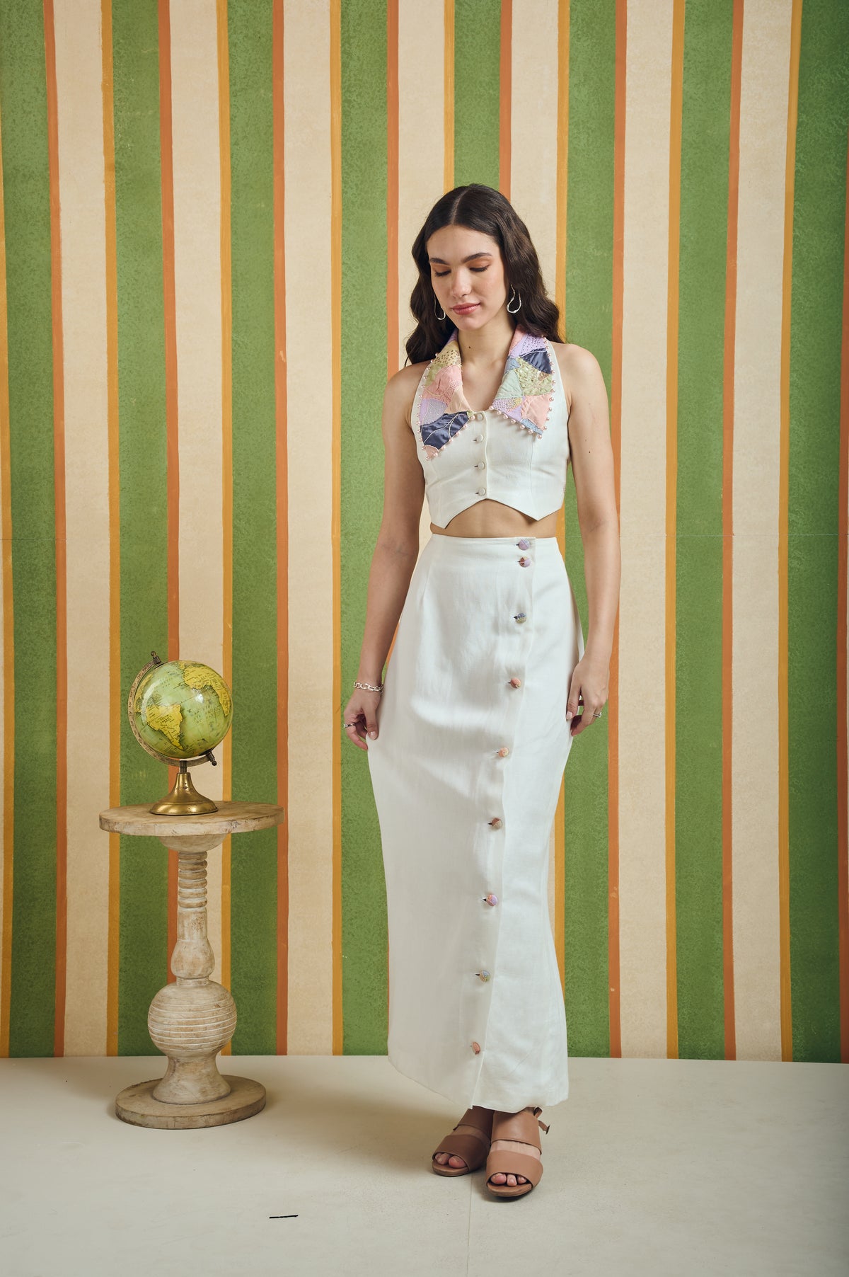 Button Front Straight Skirt – Reclaim - White
