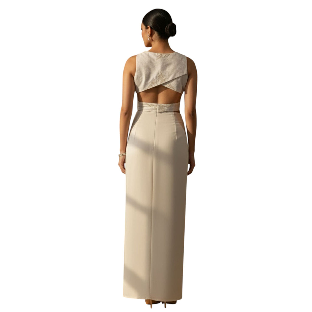 Criss Cross Backless Vest – Duskline - Beige