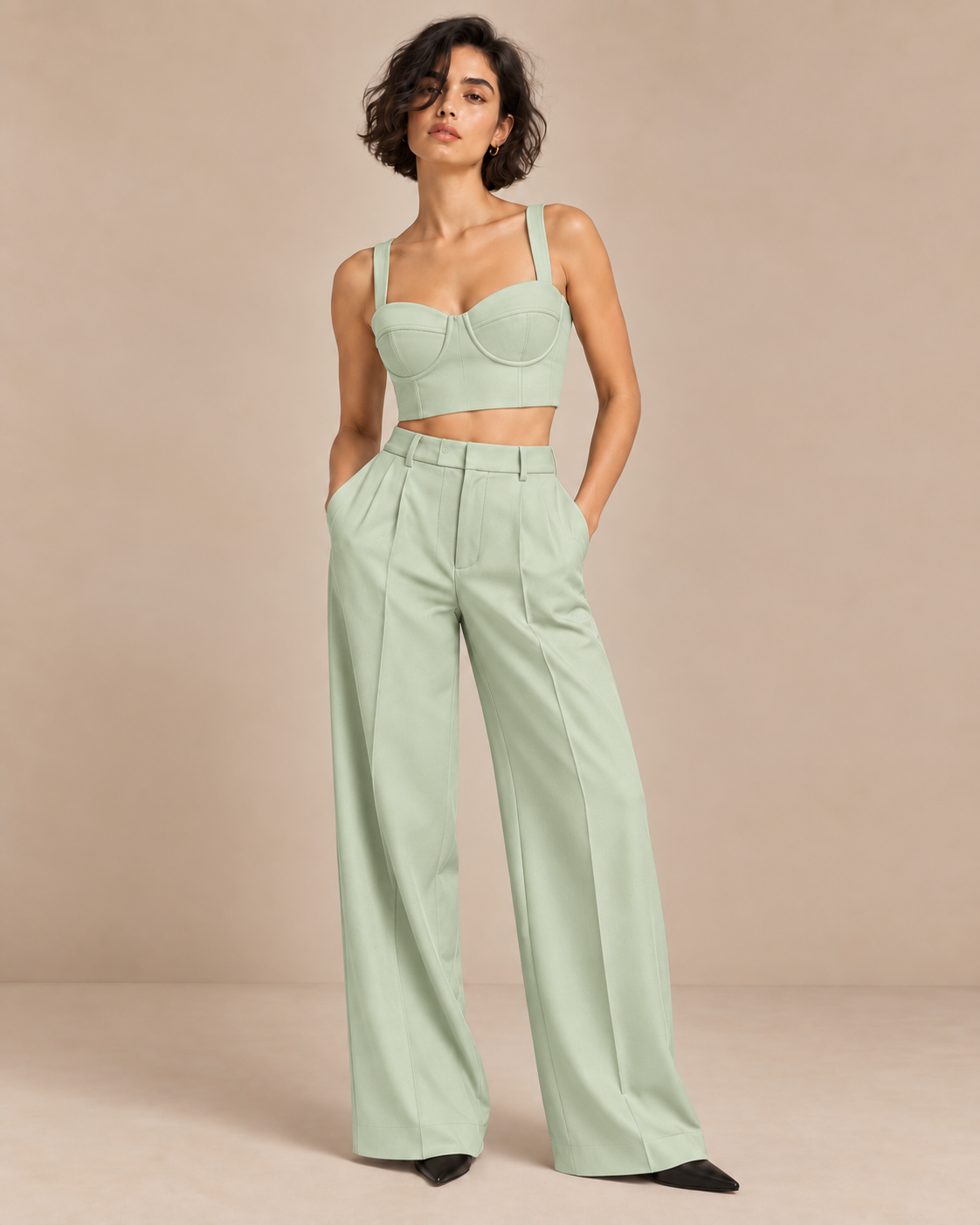 Sweetheart Neck Bustier – Opus - Sage Green