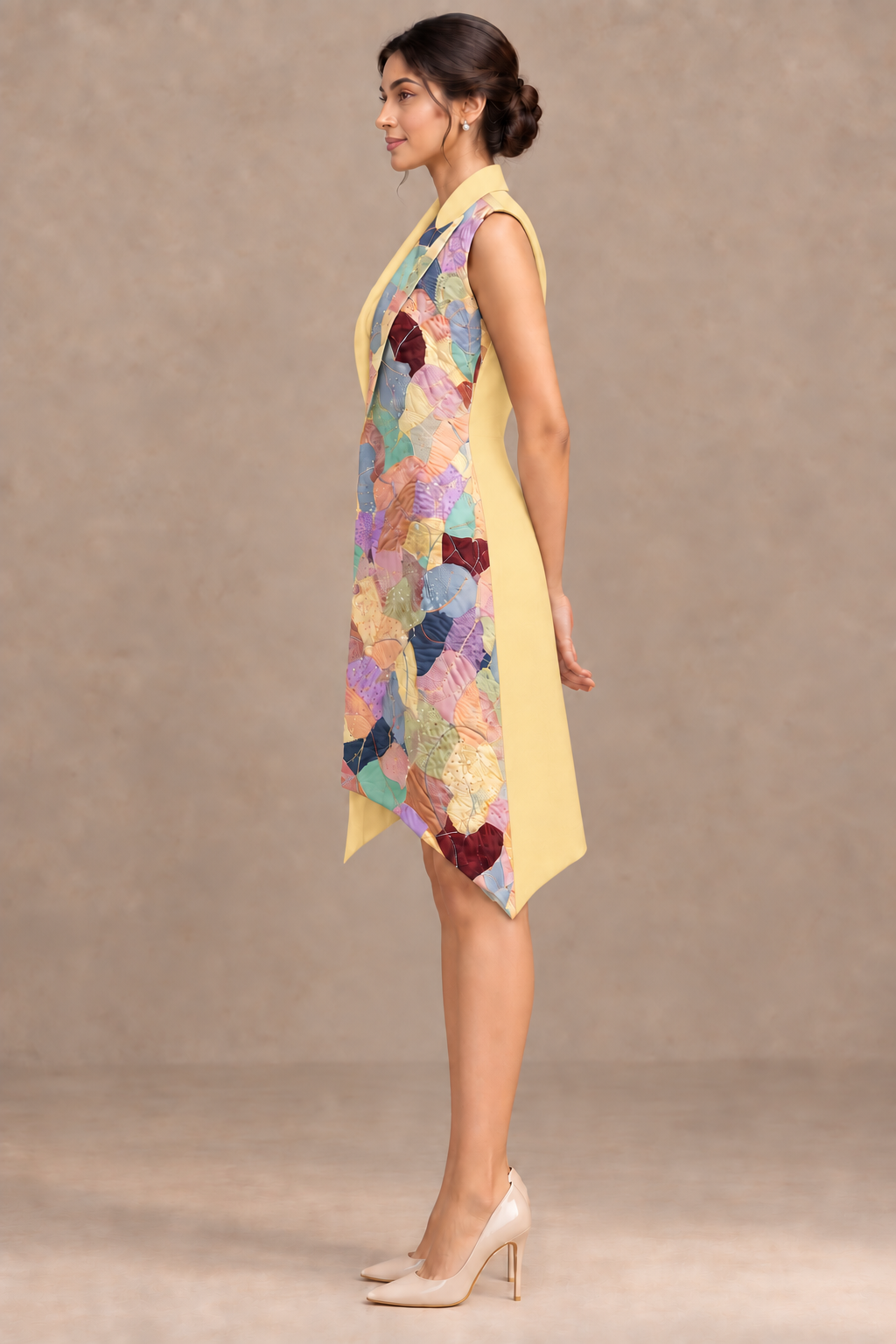 Asymmetric Wrap Blazer Dress – Artline - Yellow