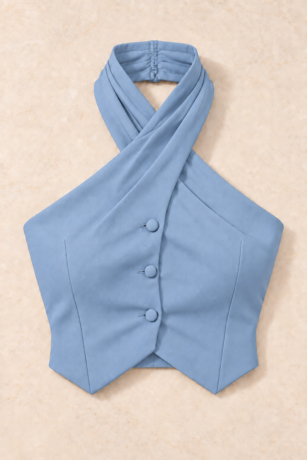 Draped Halter Neck Vest – Regal - Sky Blue