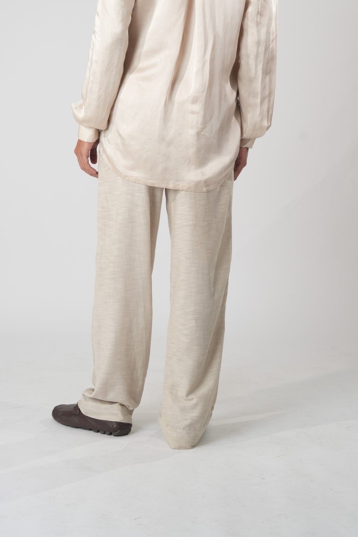Men's Relaxed Wide-Leg Trousers – Earthy - Beige