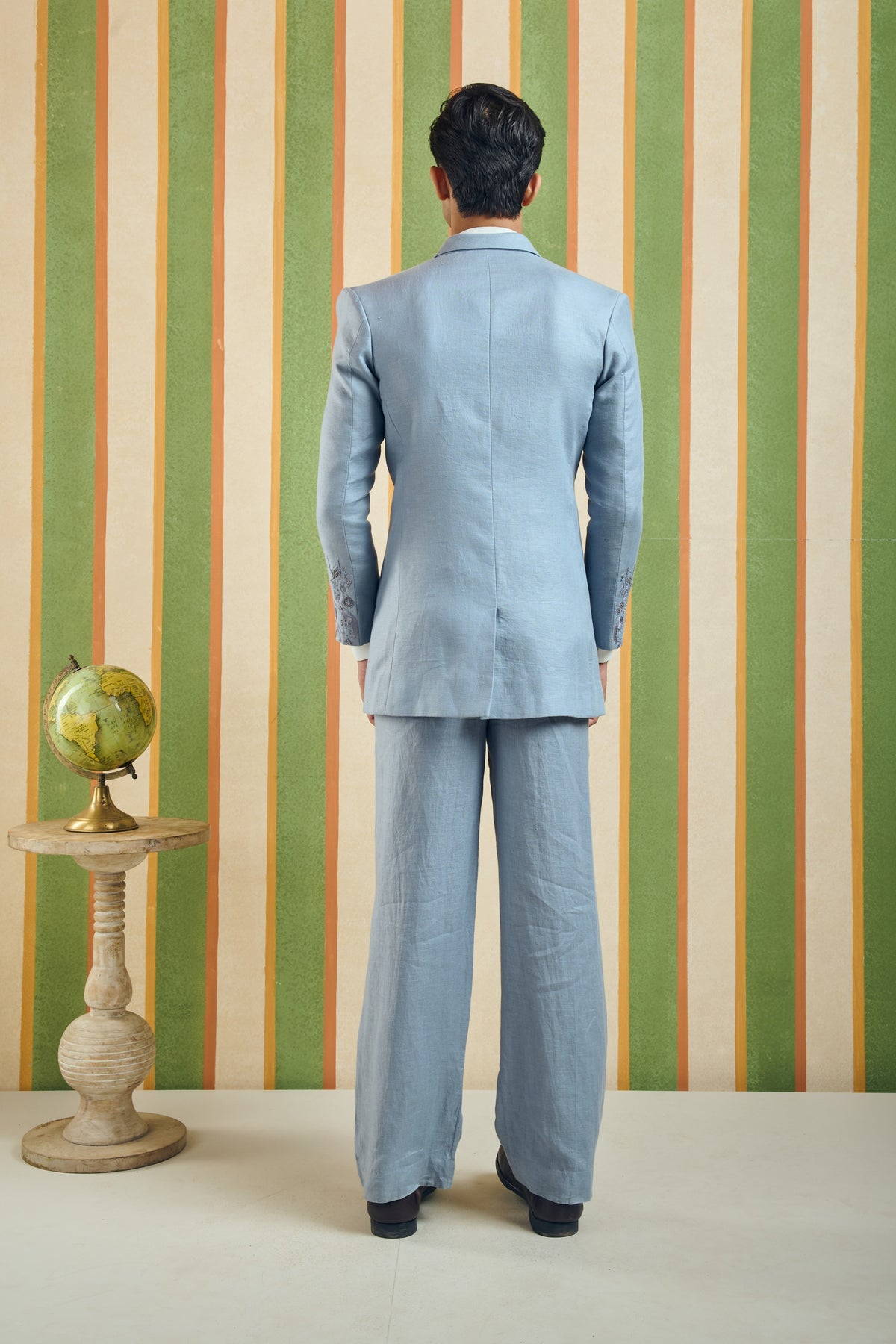 Ivory Crest Men’s Blazer – Warli - Blue
