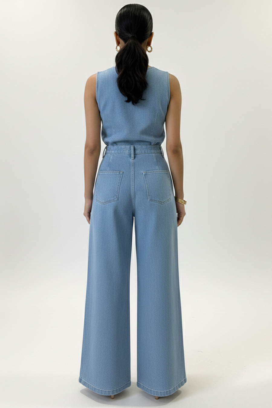 Pintuck Denim Trousers – Harbor - Light Blue