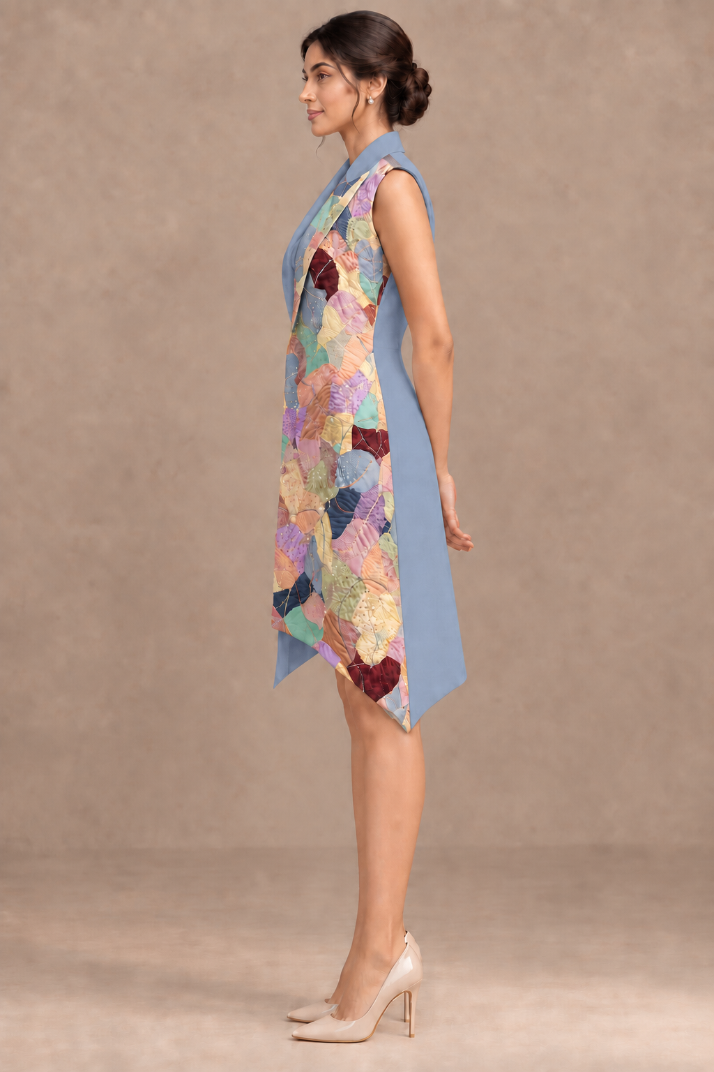 Asymmetric Wrap Blazer Dress – Artline - Blue