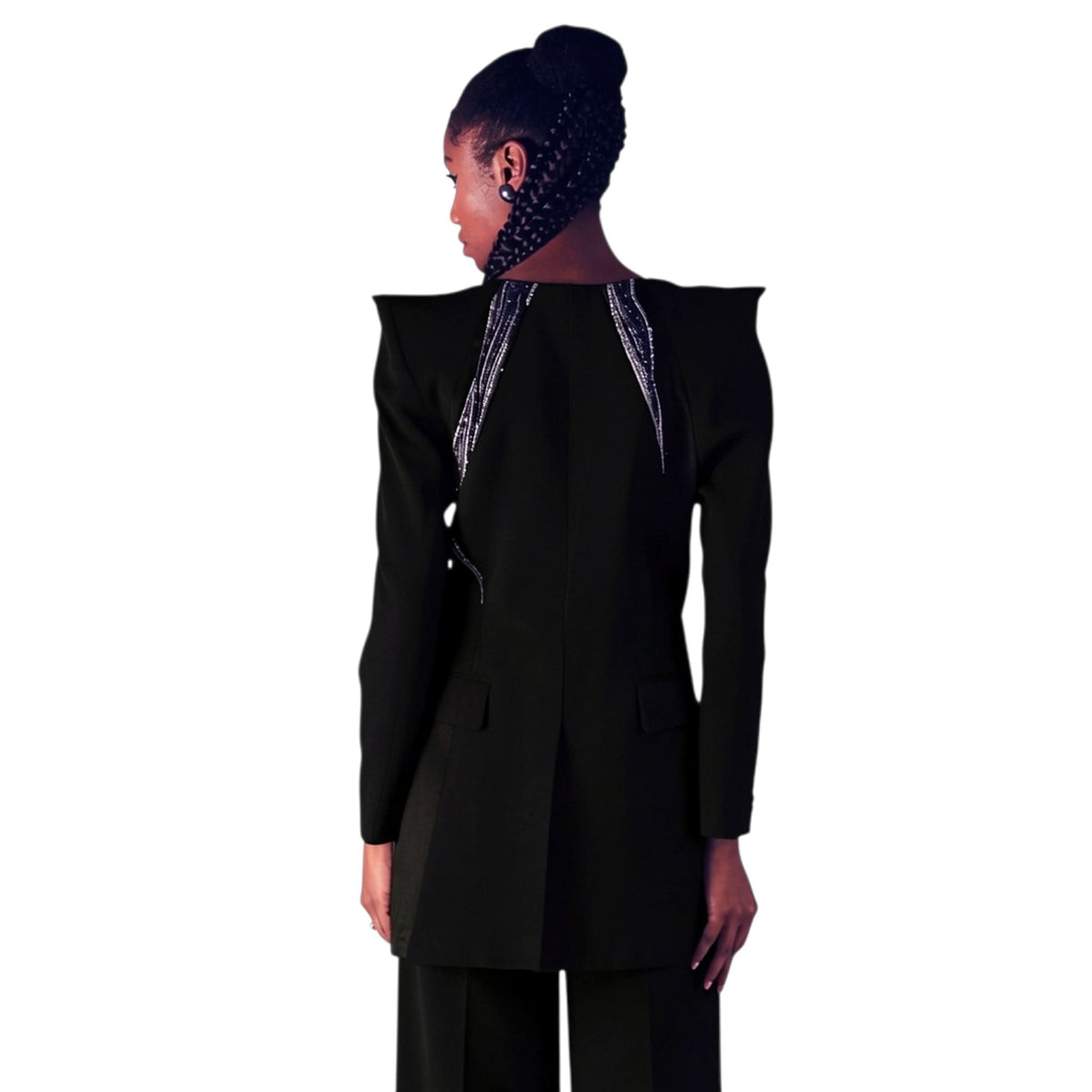 Asymmetric Drape Blazer – Nile - Black