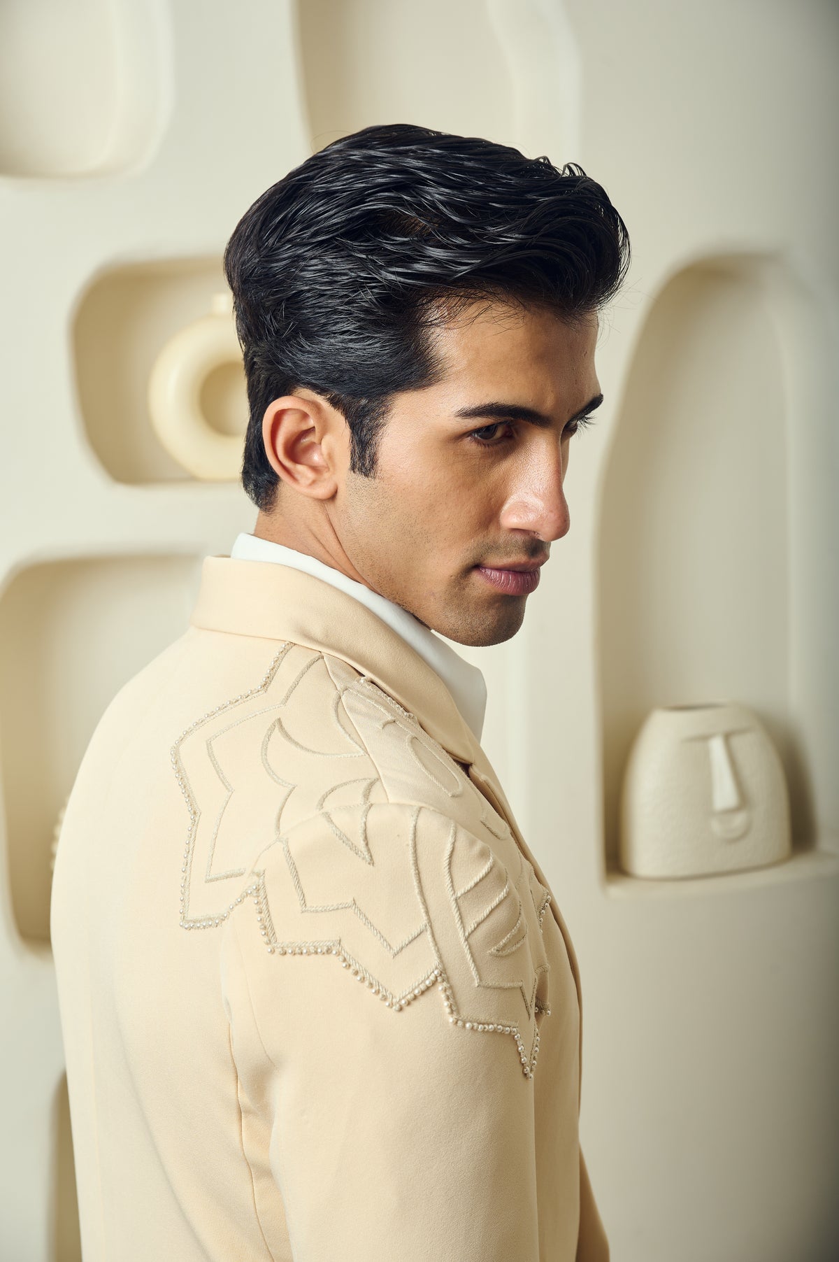 Lumen Men’s Blazer – Bloom - Nude