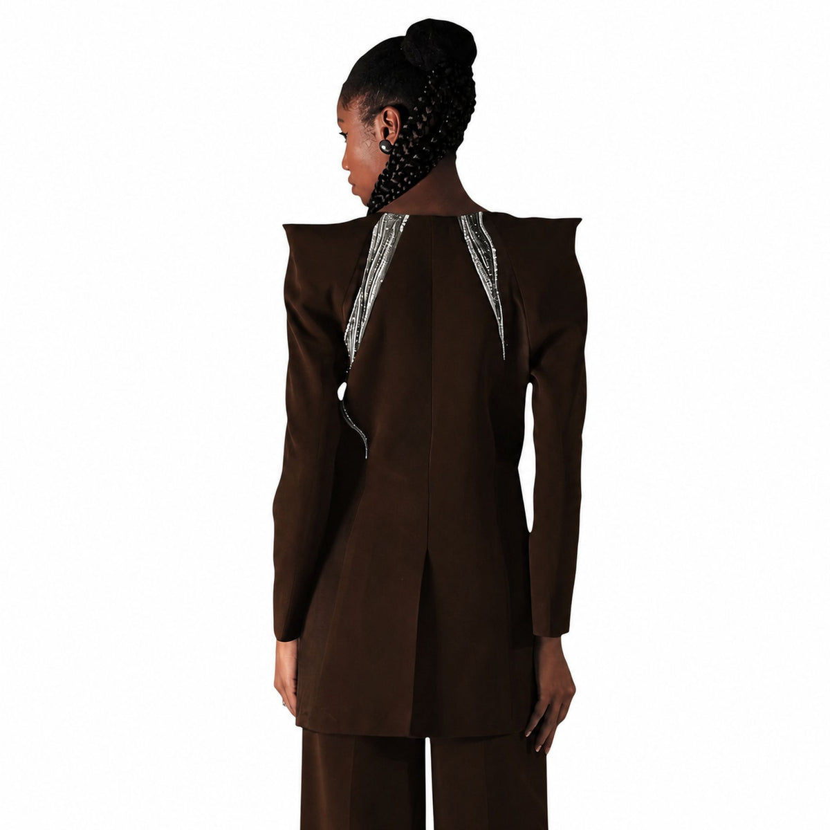 Asymmetric Drape Blazer – Nile - Wine