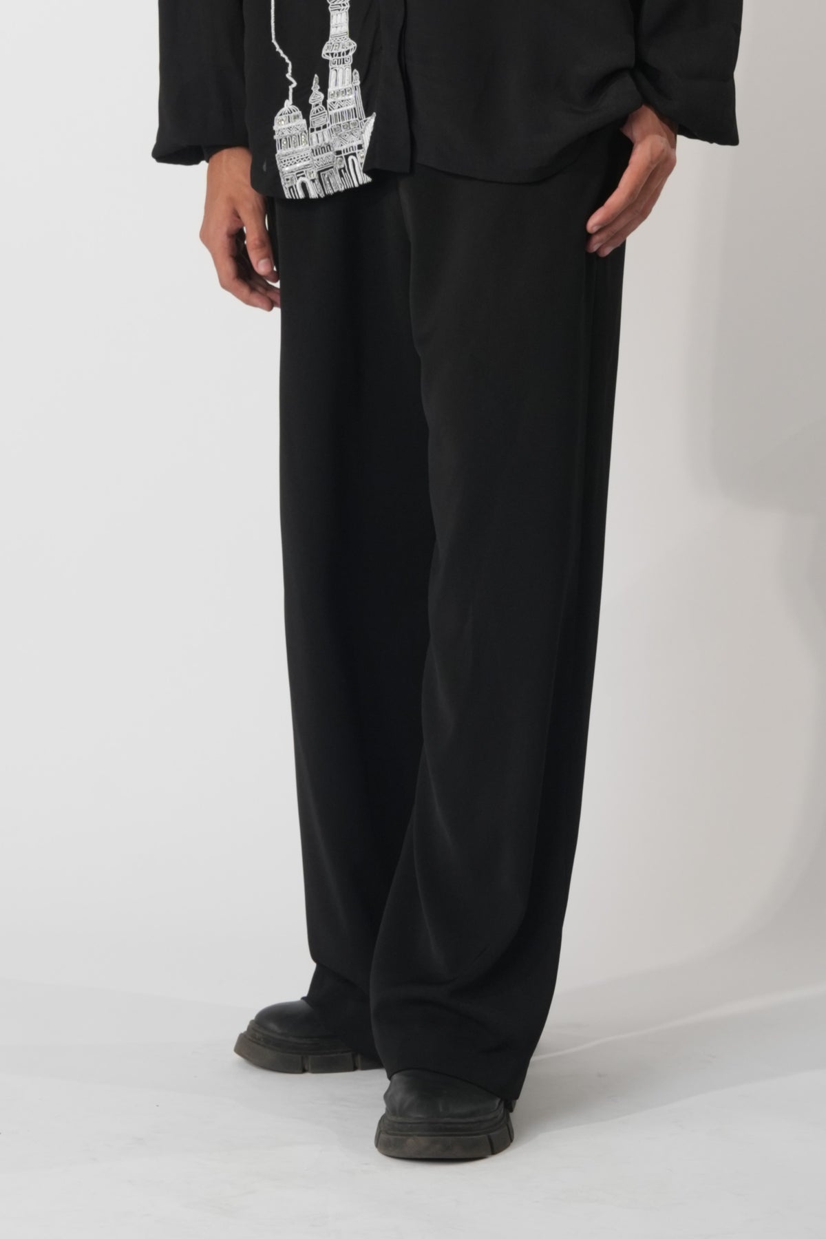 Wide-Leg Men's Trousers – Monarch - Black