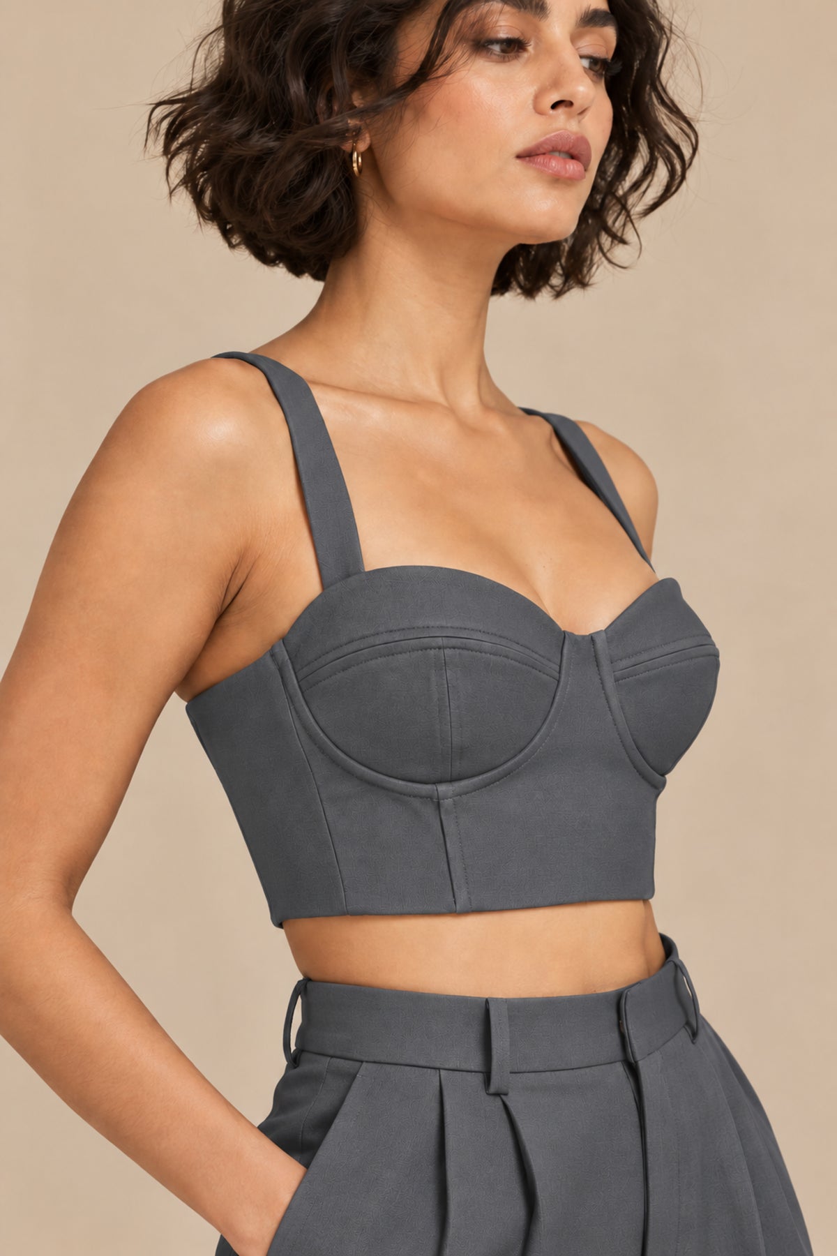 Sweetheart Neck Bustier – Opus - Underworld Grey