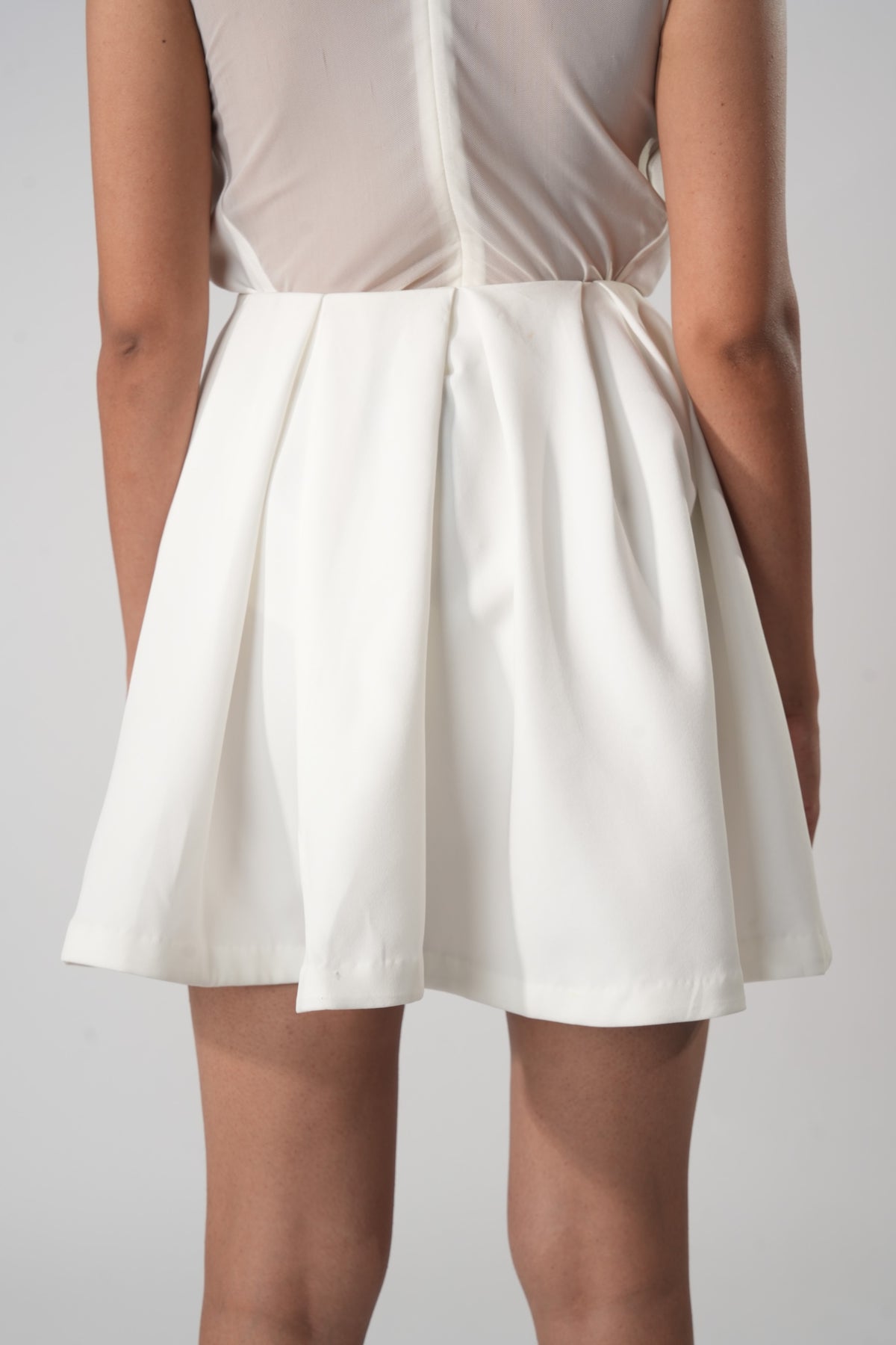 Pleated Skater Skirt – Oculus - White
