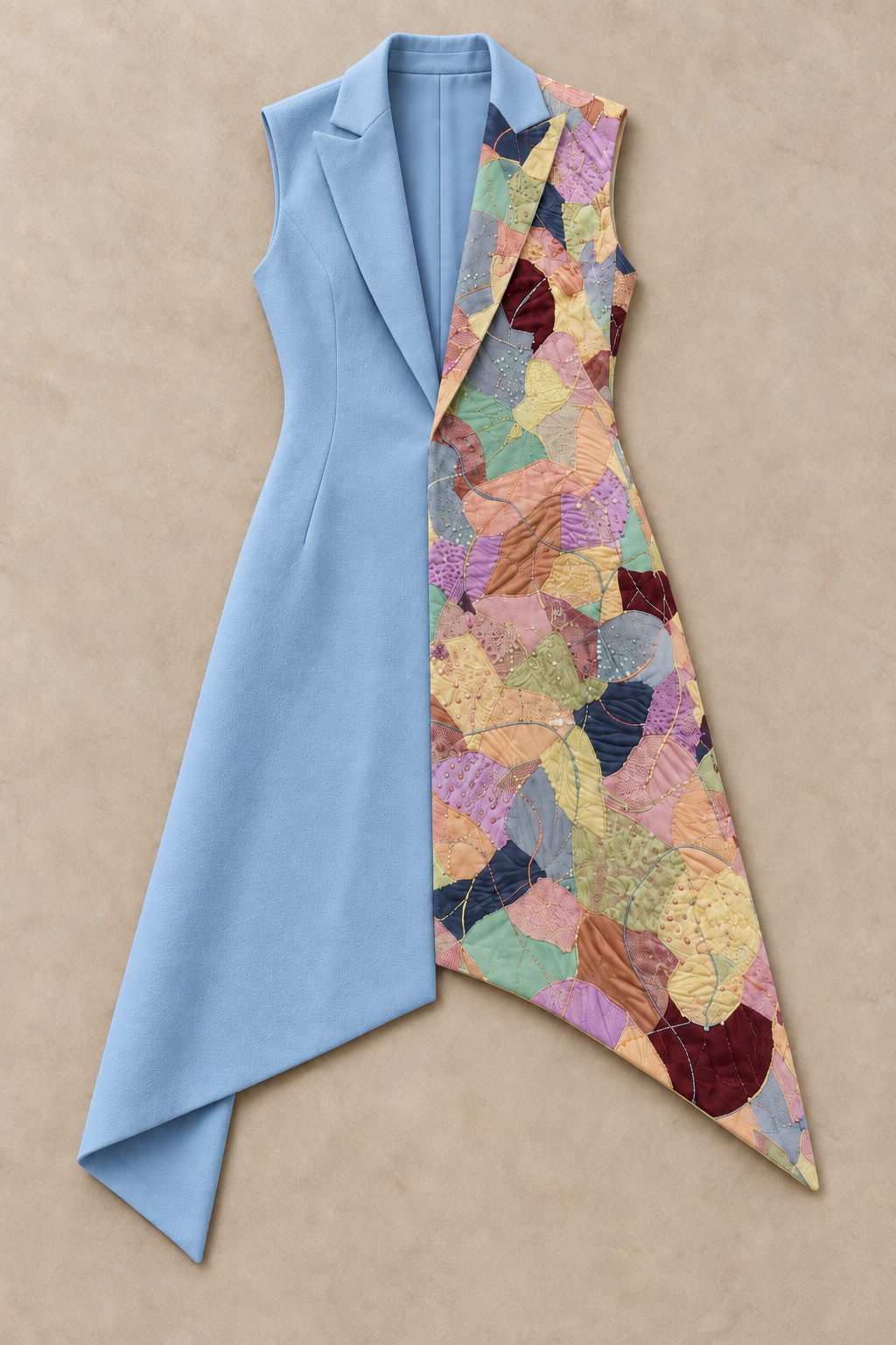 Asymmetric Wrap Blazer Dress – Artline - Blue