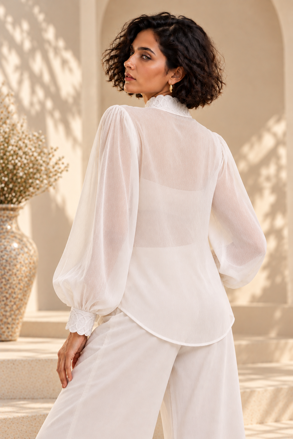 Sheer Translucent Shirt – Trinitaria - Ivory