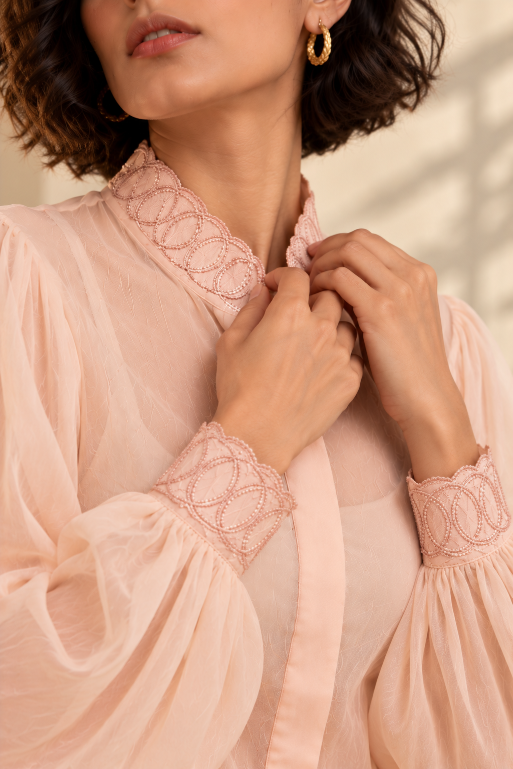 Sheer Translucent Shirt – Trinitaria - Blush Pink