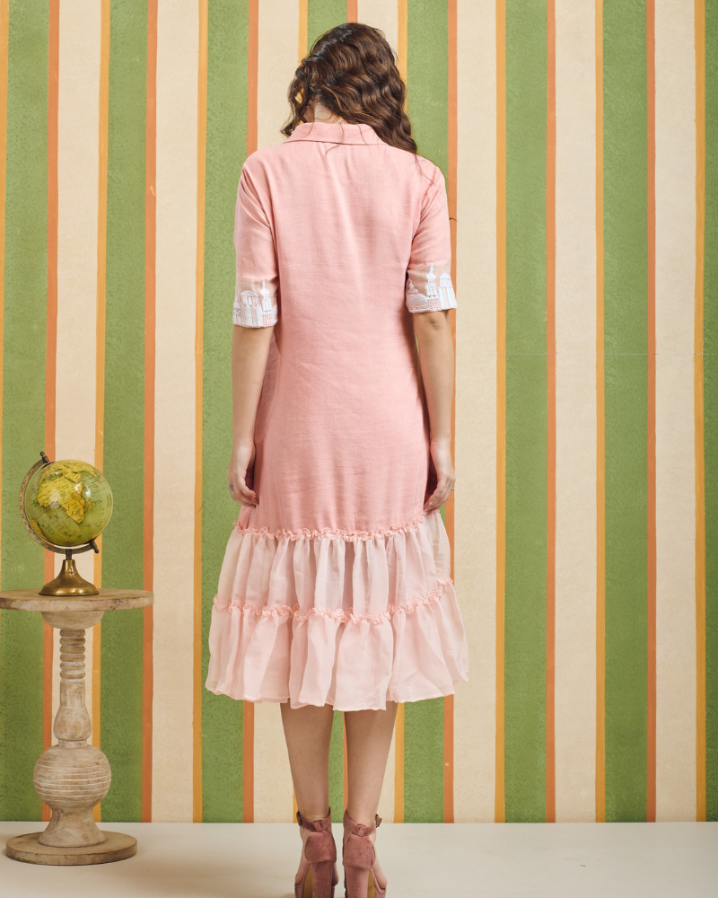 VELINA BLUSH DROP DRESS