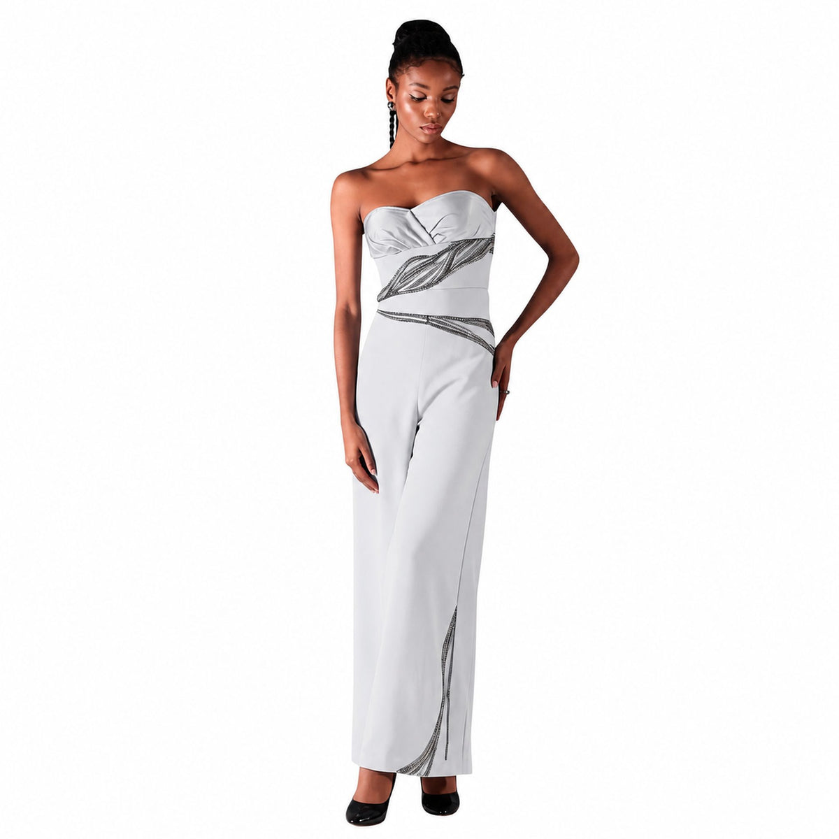 Draped Strapless Corset – Maha - Cool Grey