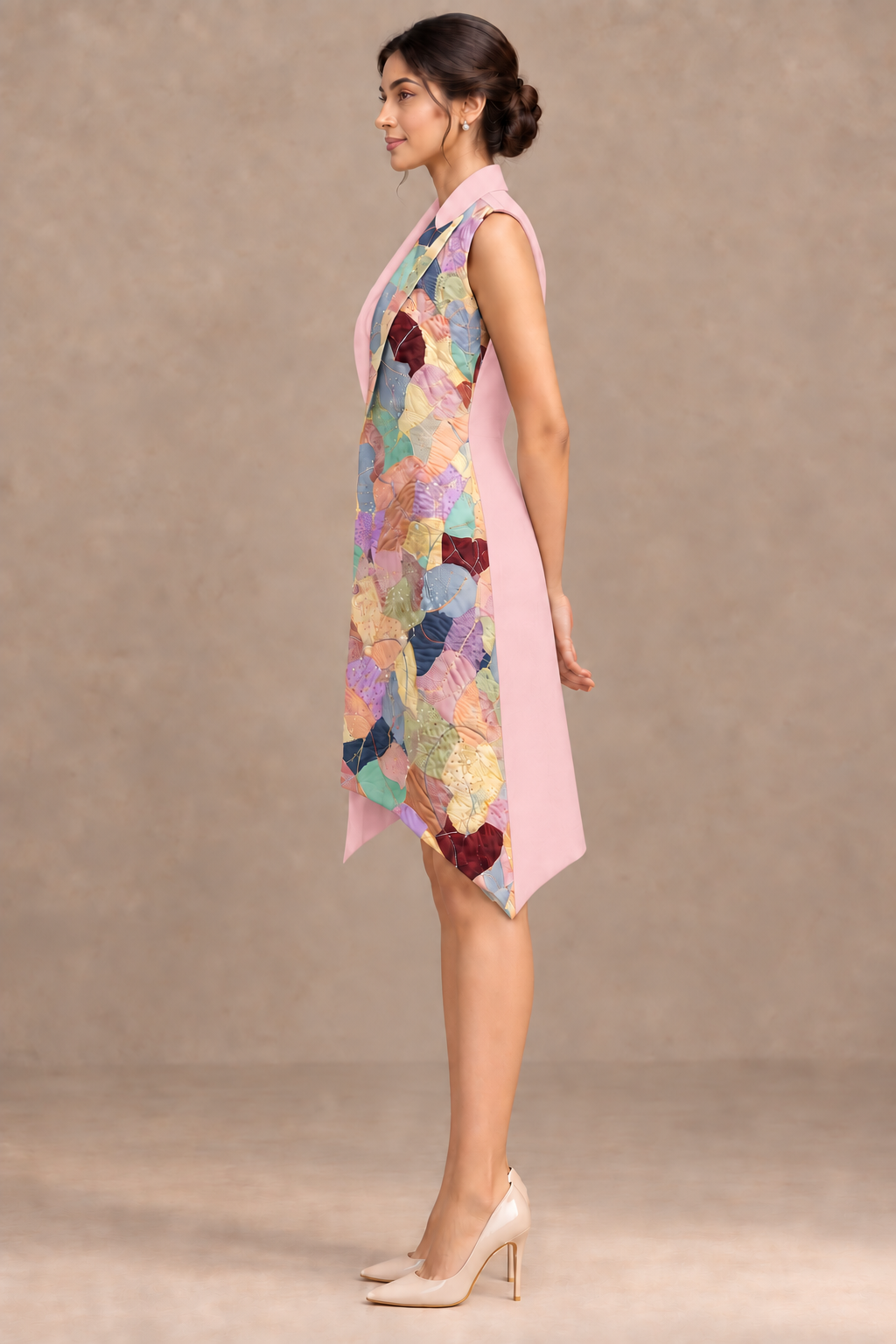 Asymmetric Wrap Blazer Dress – Artline - Pink