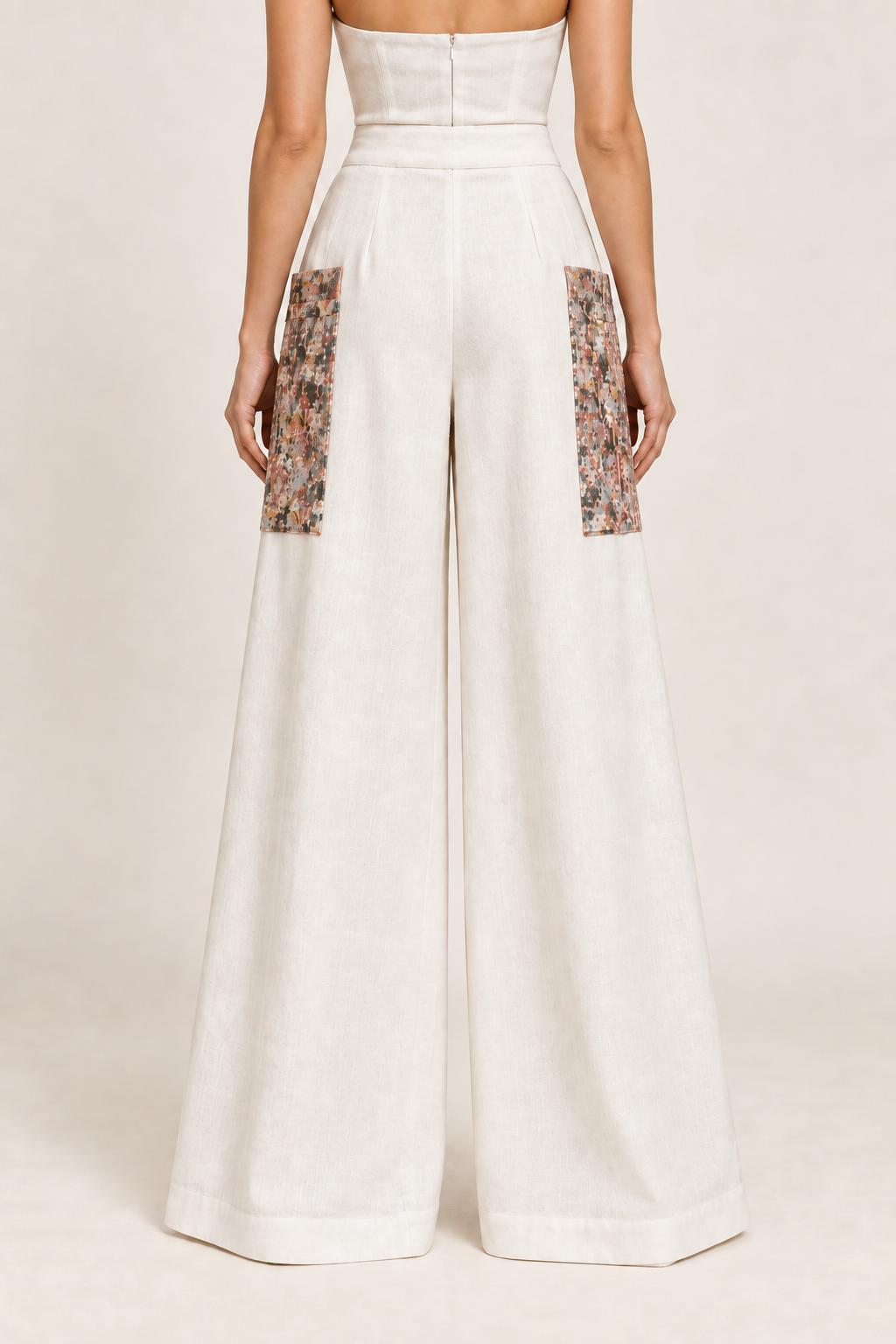 Patch Pocket Trousers – Quilt - Ivory
