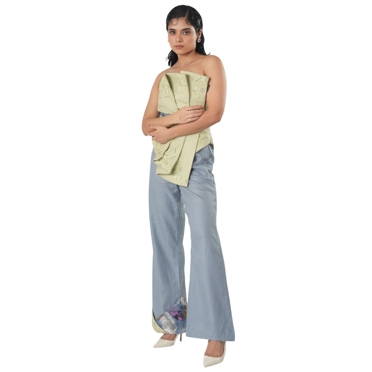 Draped Strapless Top – Vaanya - Green