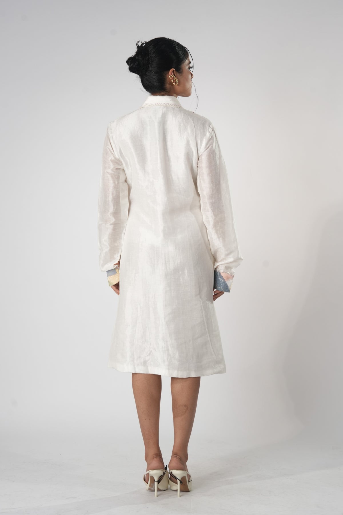 Patchwork Embroidered Shirt Dress – Ethereal - White