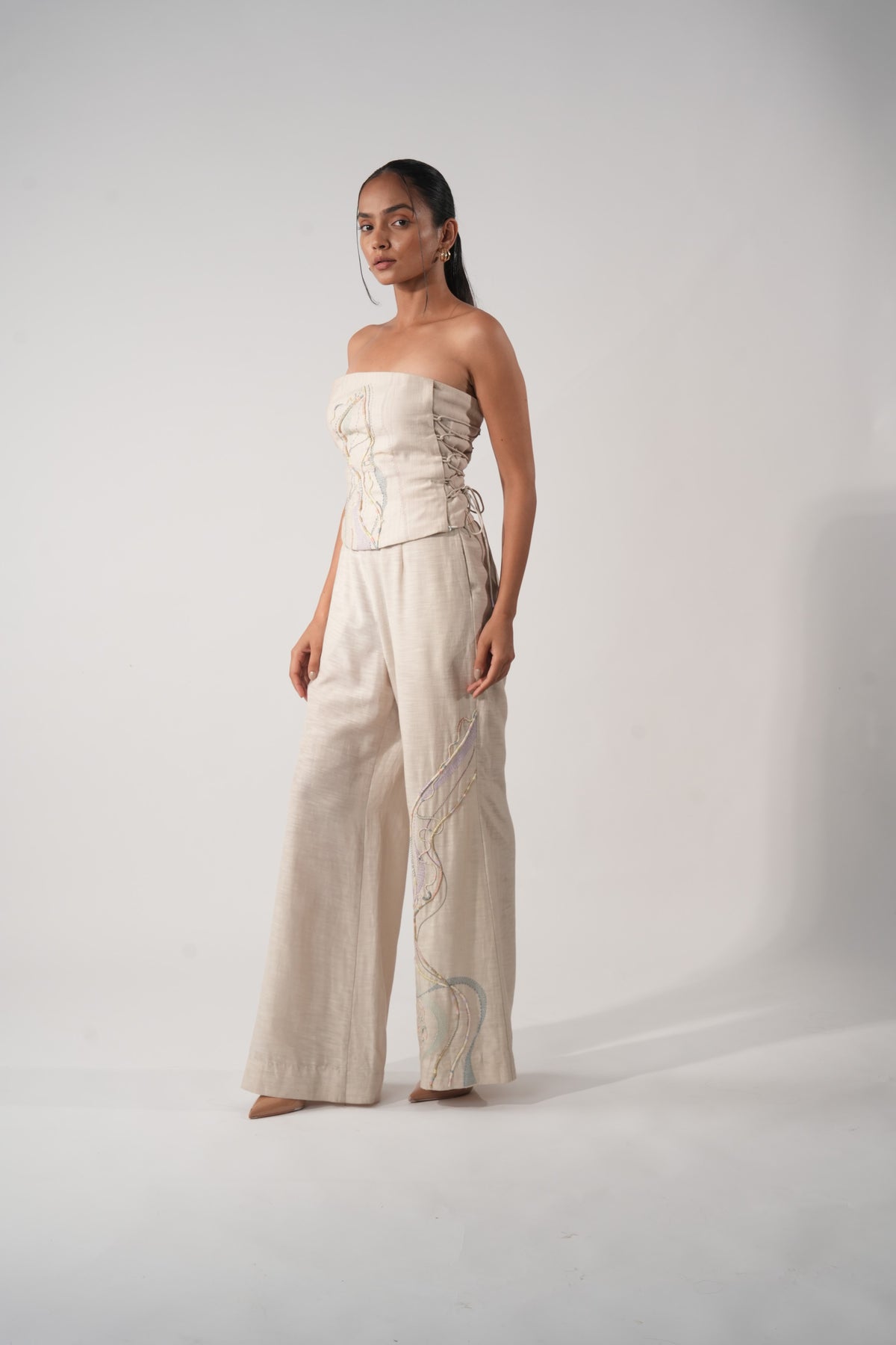 Lace-Up Tube Corset – Potnia - Beige
