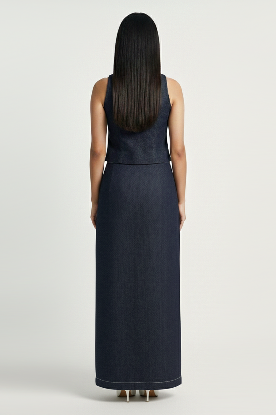 Side Slit Denim Skirt – Sovereign - Blue