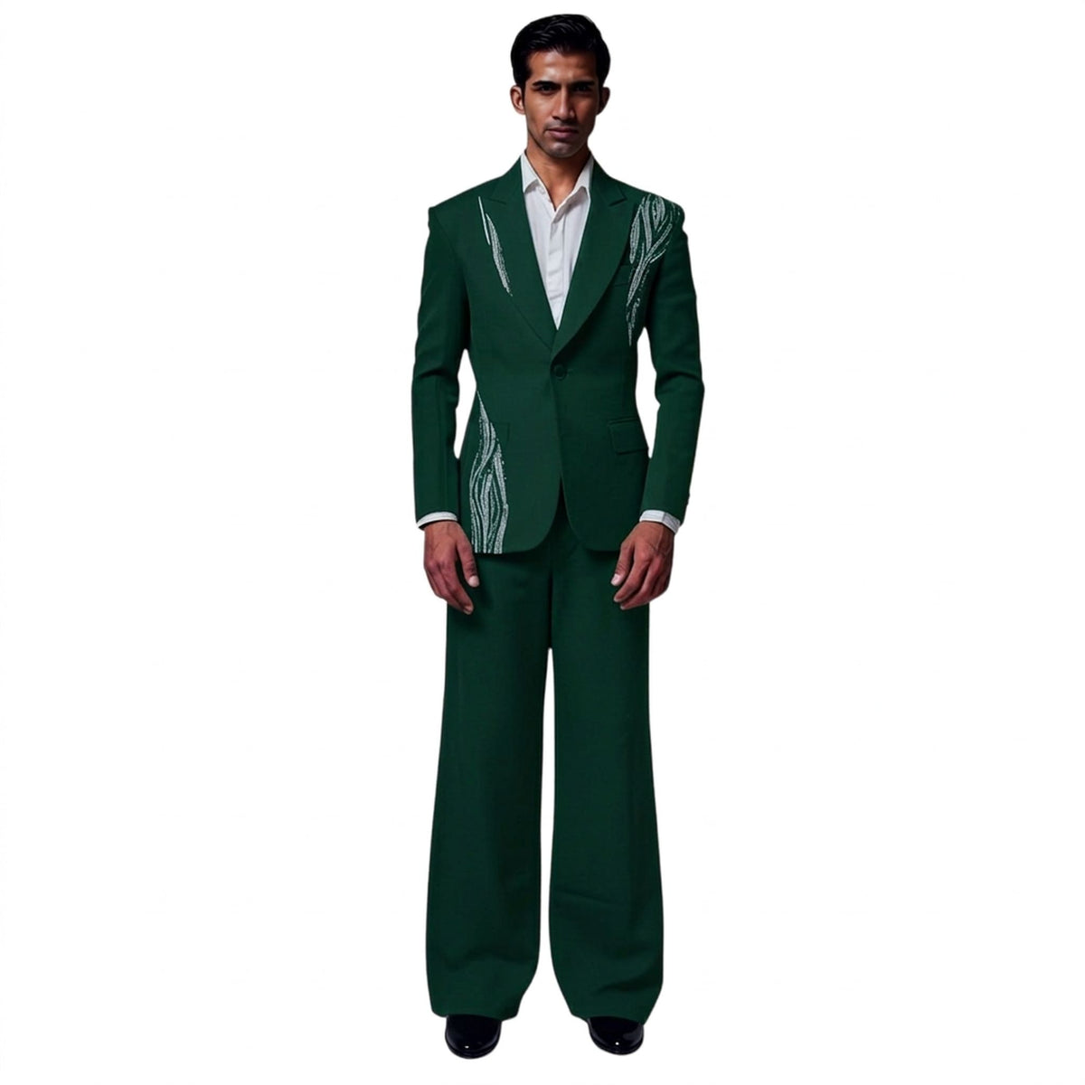Men's Beaded Tuxedo Blazer – Eclipse - Dark Green