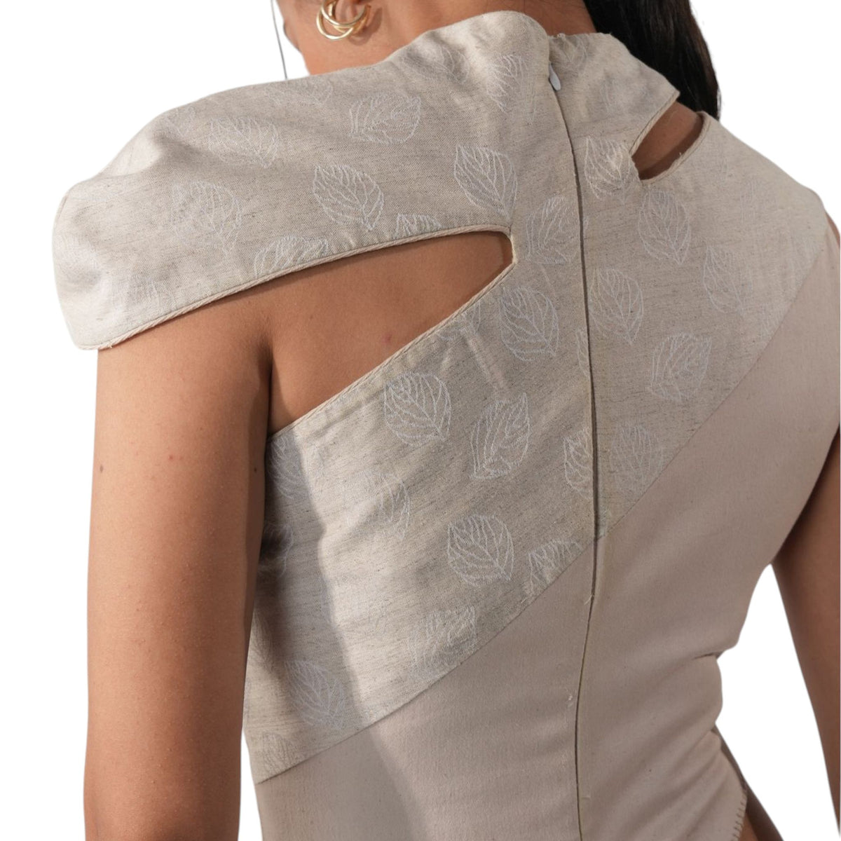 Cutout Stretch Denim Dress – Triune - Beige