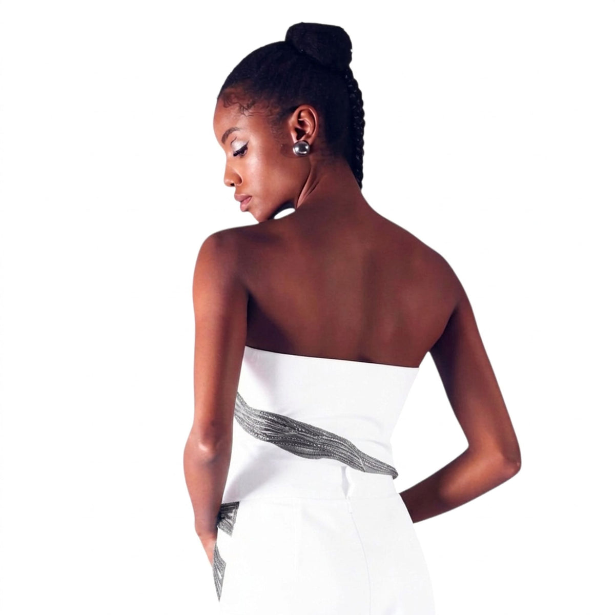 Draped Strapless Corset – Maha - White