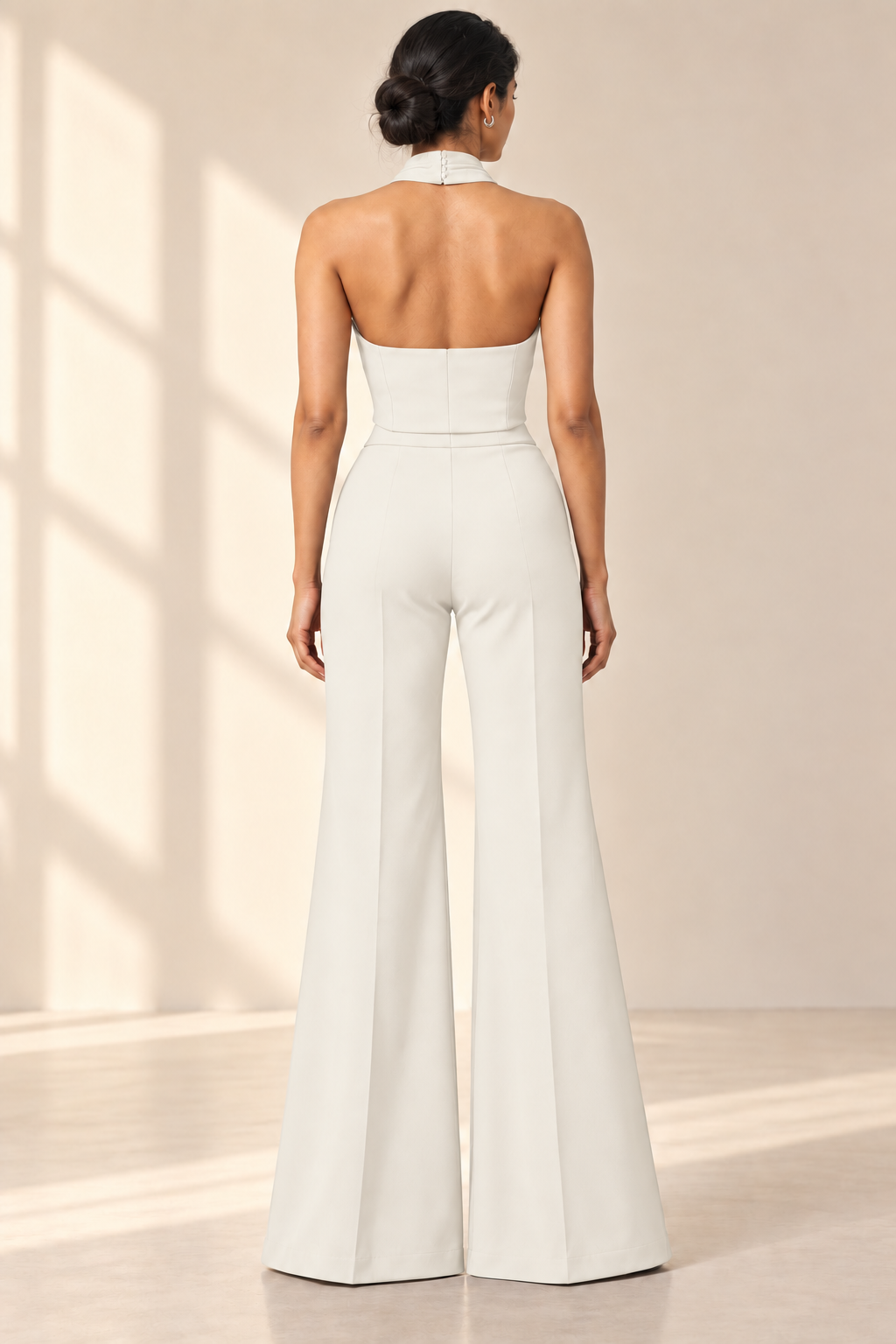 Draped Halter Neck Vest – Regal - White