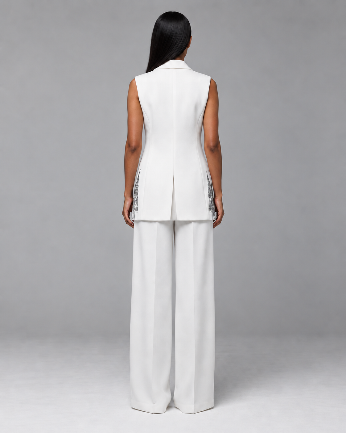 Sleeveless Tailored Blazer – Regal - White