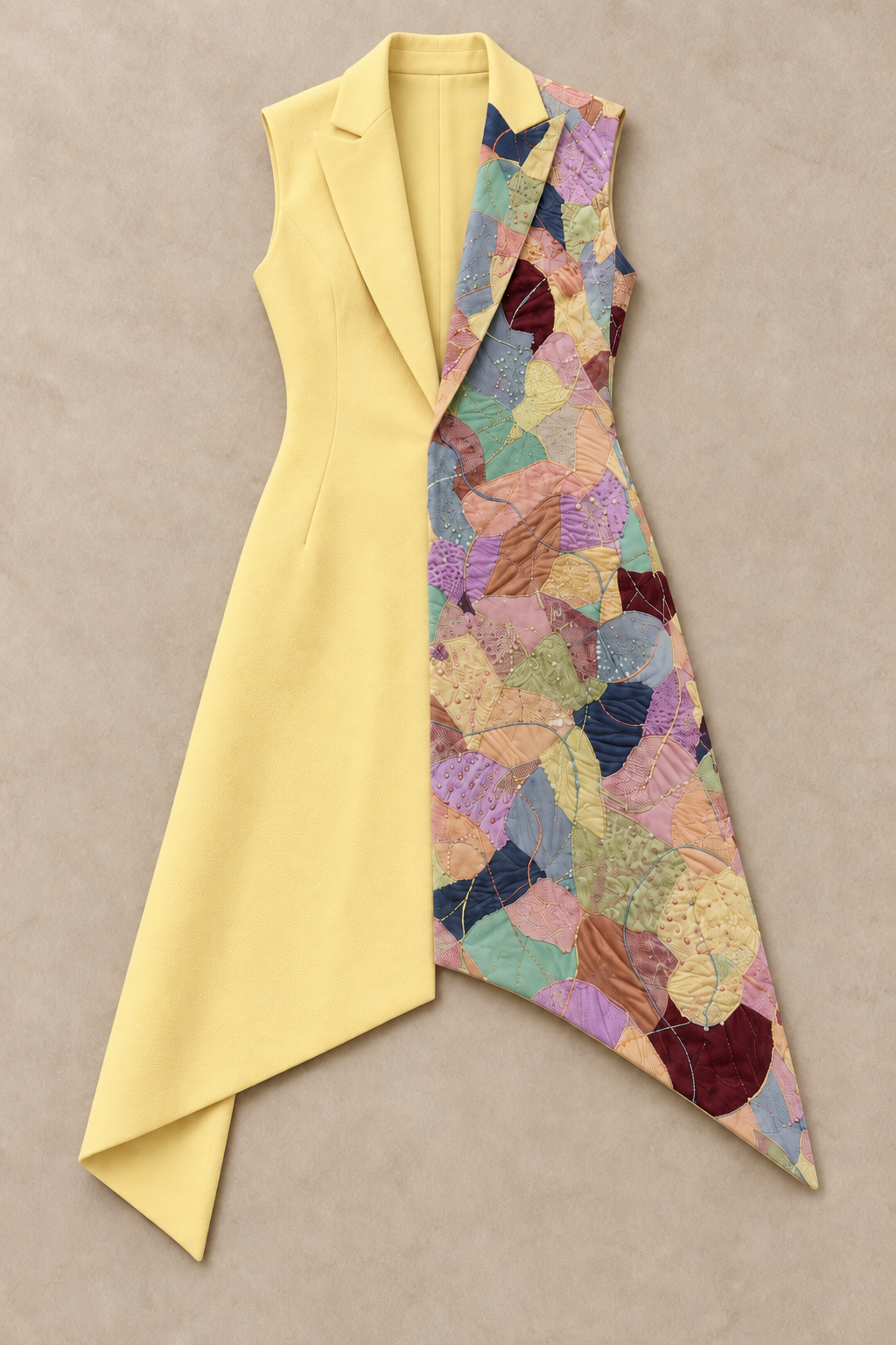 Asymmetric Wrap Blazer Dress – Artline - Yellow