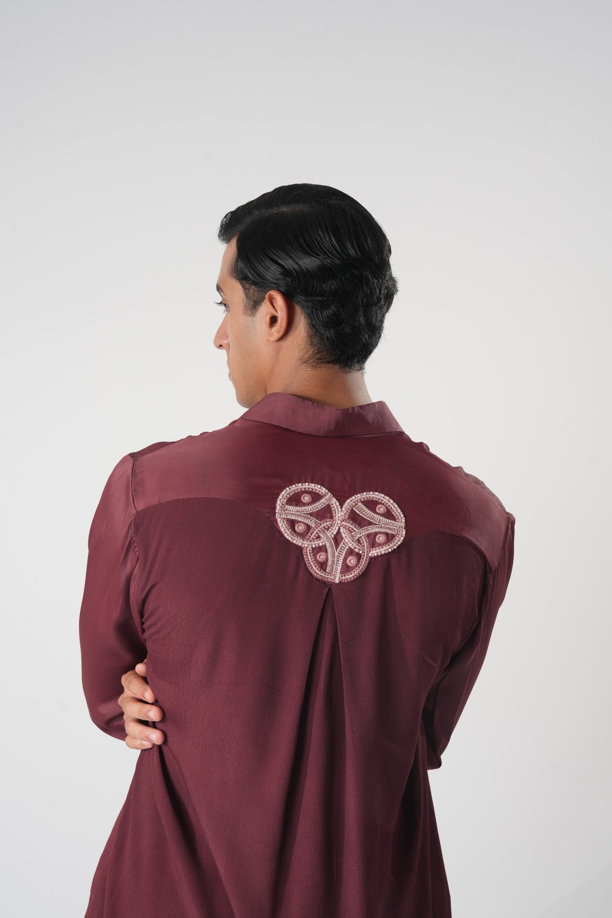 Men's Embroidered Pocket Shirt – Continuum - Wine Berry