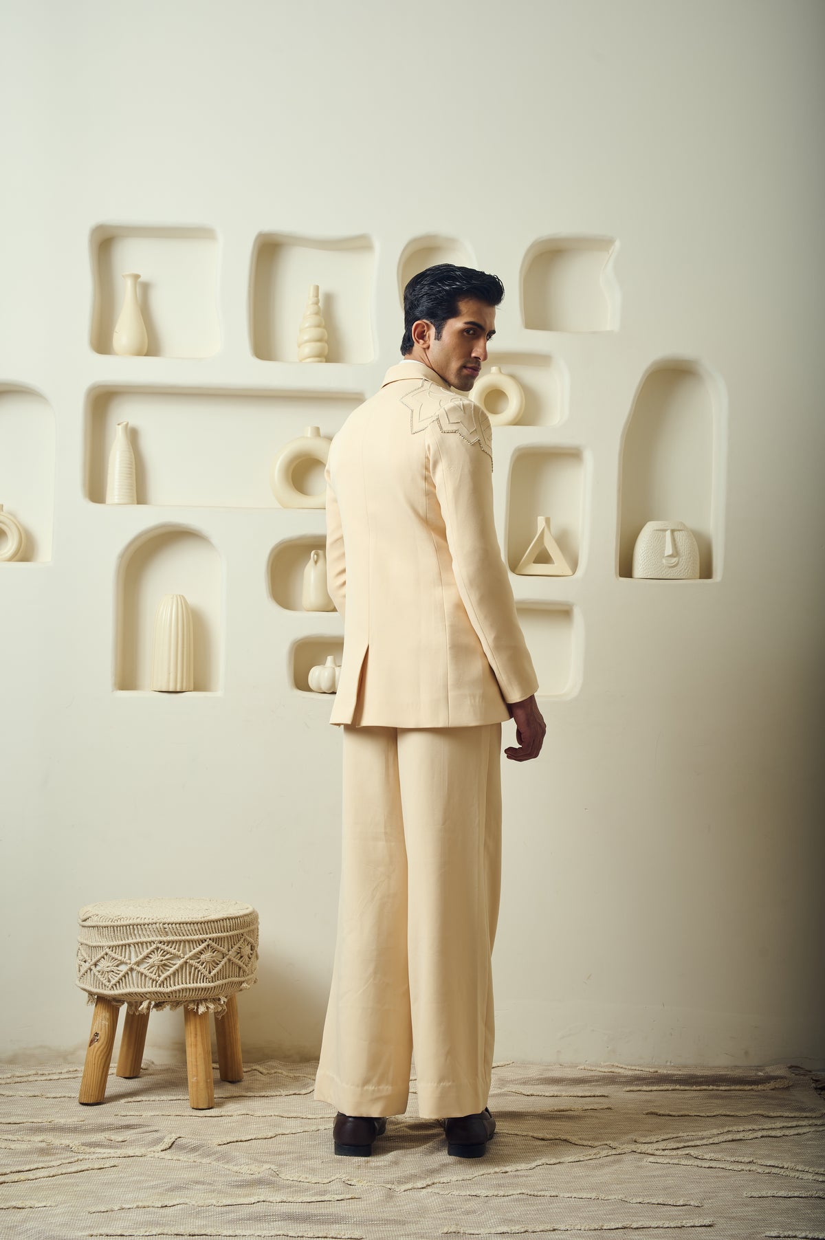 Lumen Men’s Blazer – Bloom - Nude