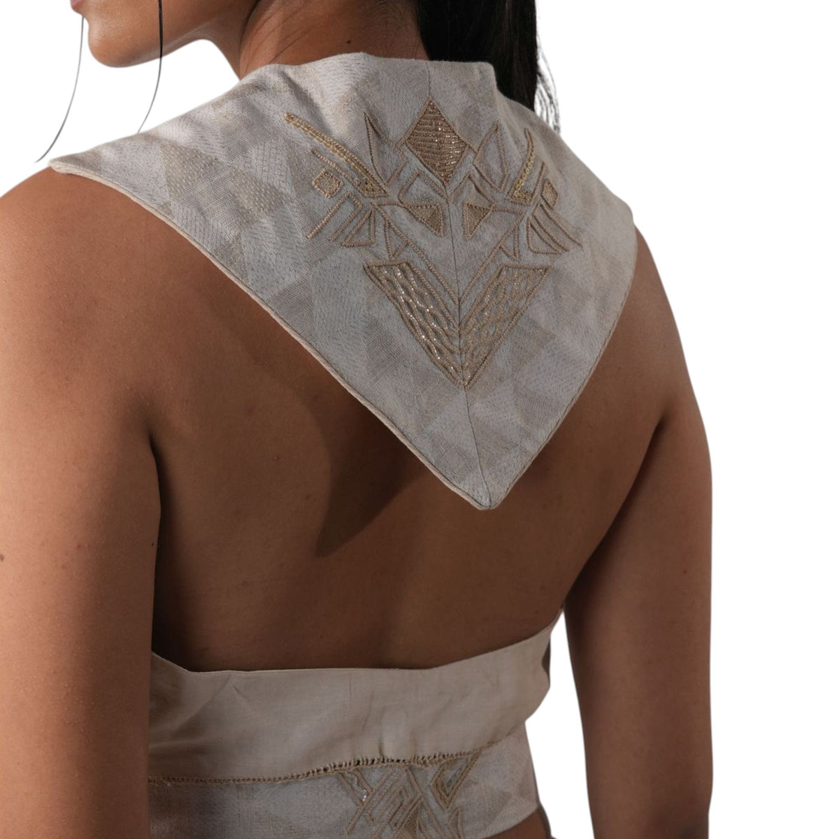 Halter Lapel Collar Vest – Vistalure - Beige