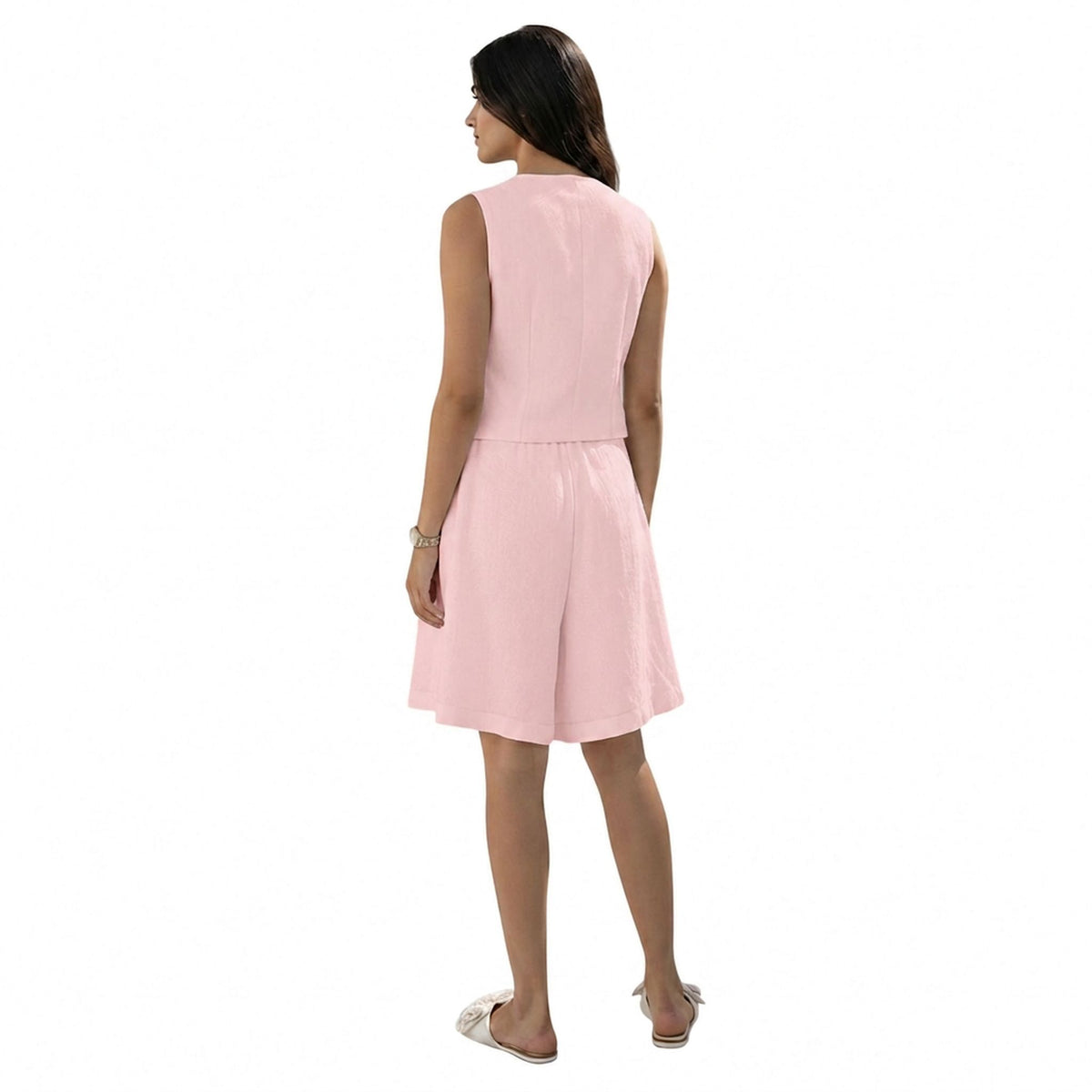 Tailored Hemp Vest – Power Muse - Pink
