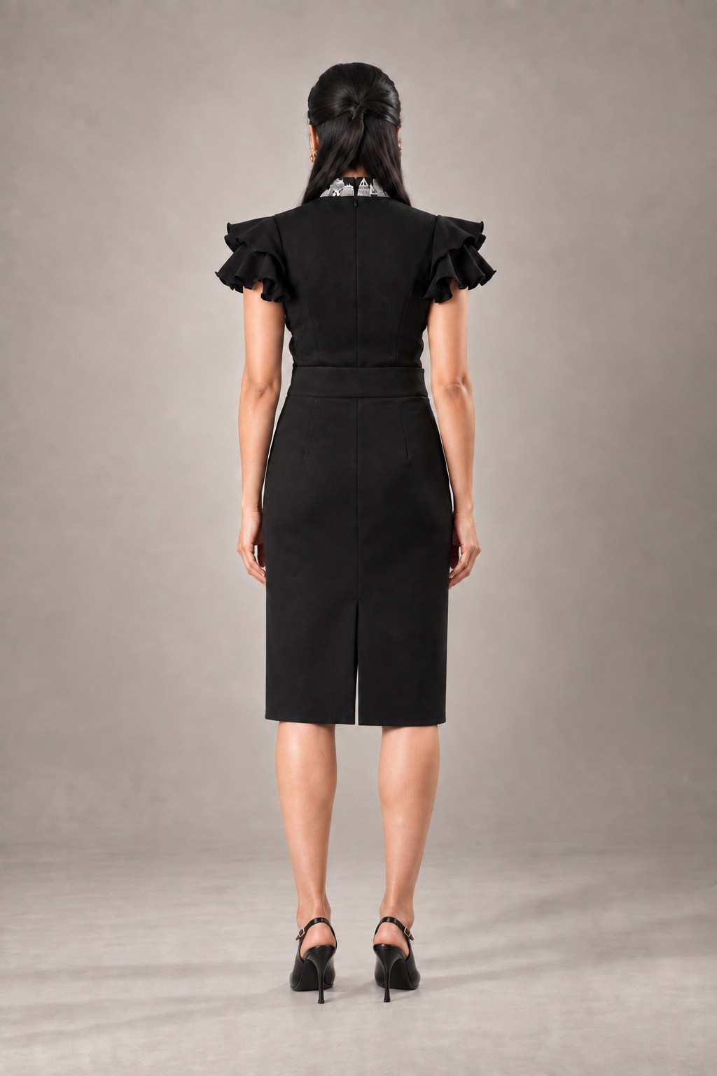 Asymmetric Embroidered Hem Skirt – Imperial - Black