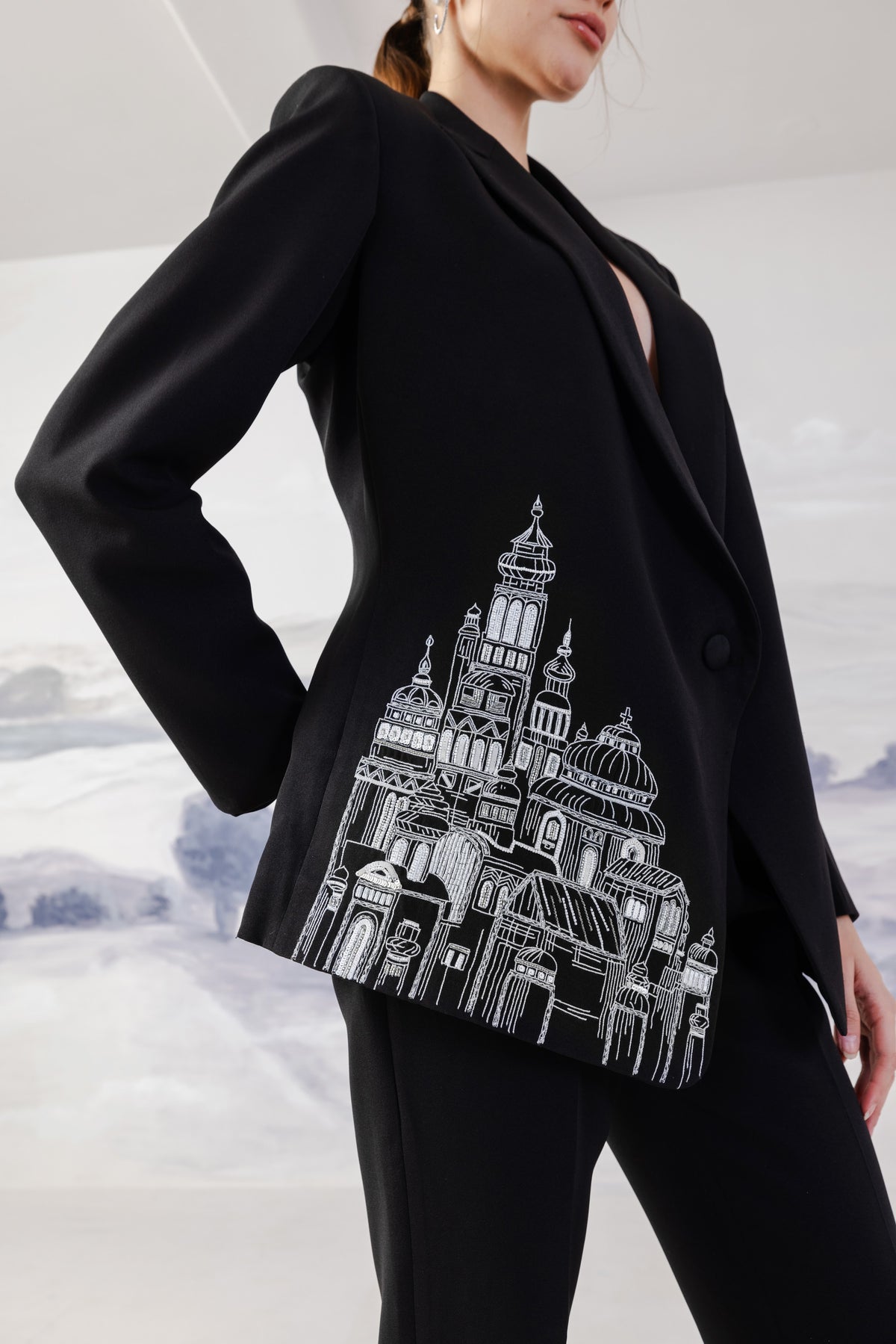 Asymmetric Overlap Blazer – Imperium - Black
