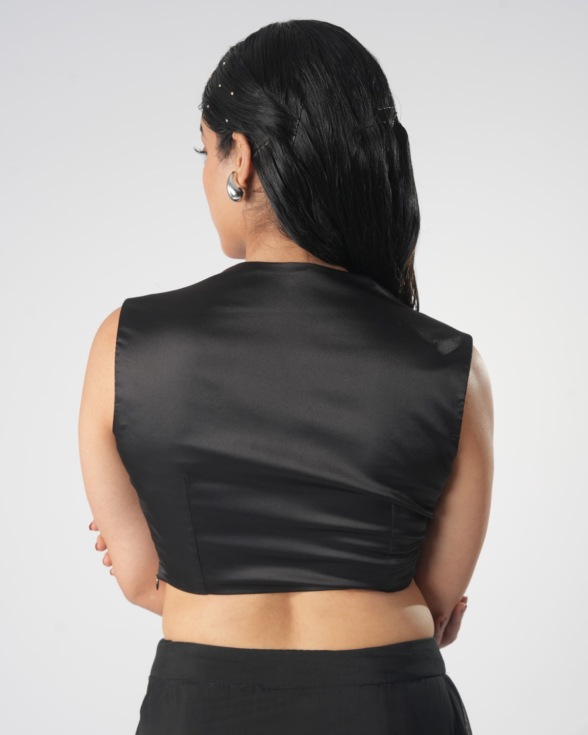 Square Neck Fitted Top – Livia - Black